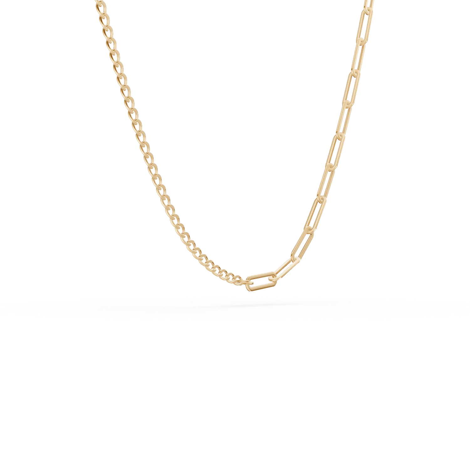 Yellow gold link chain necklace