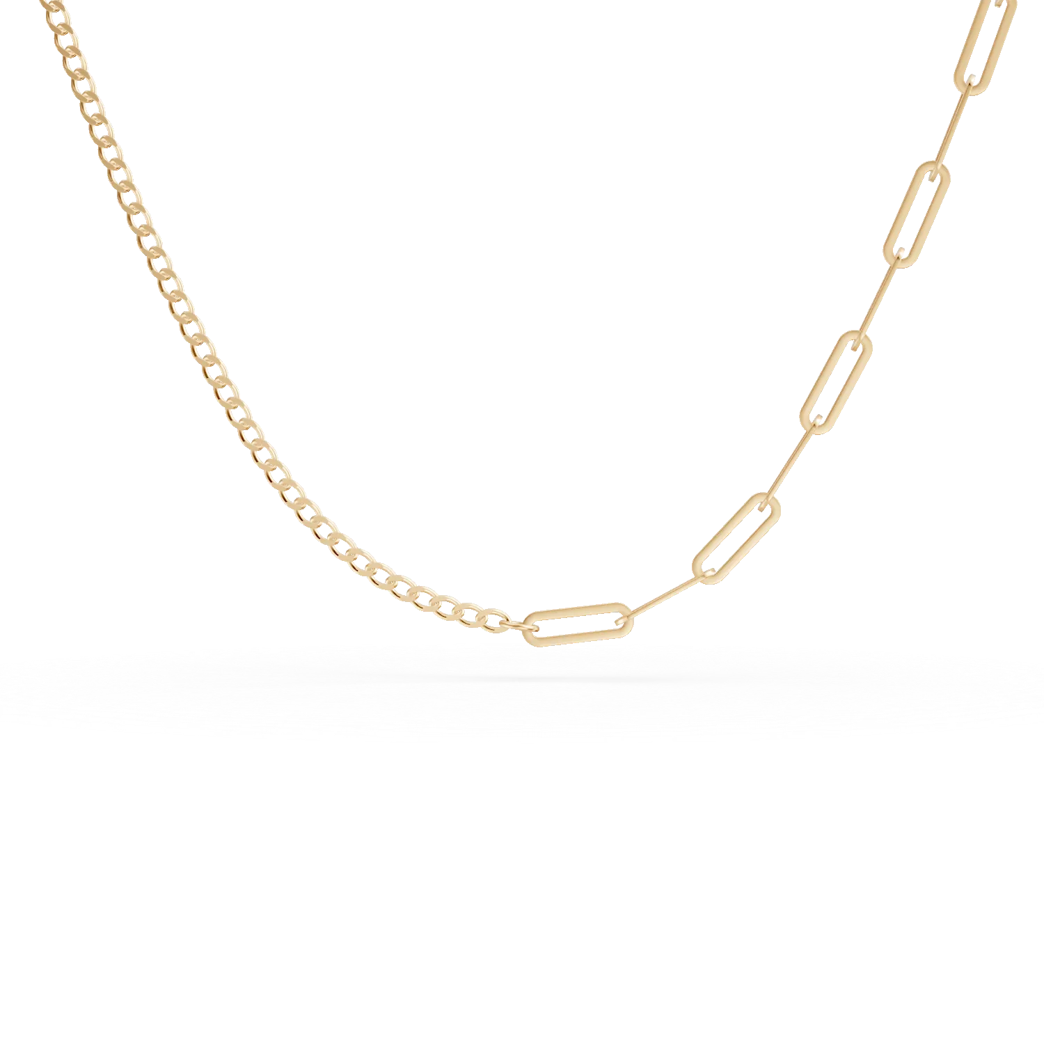 Yellow gold link chain necklace