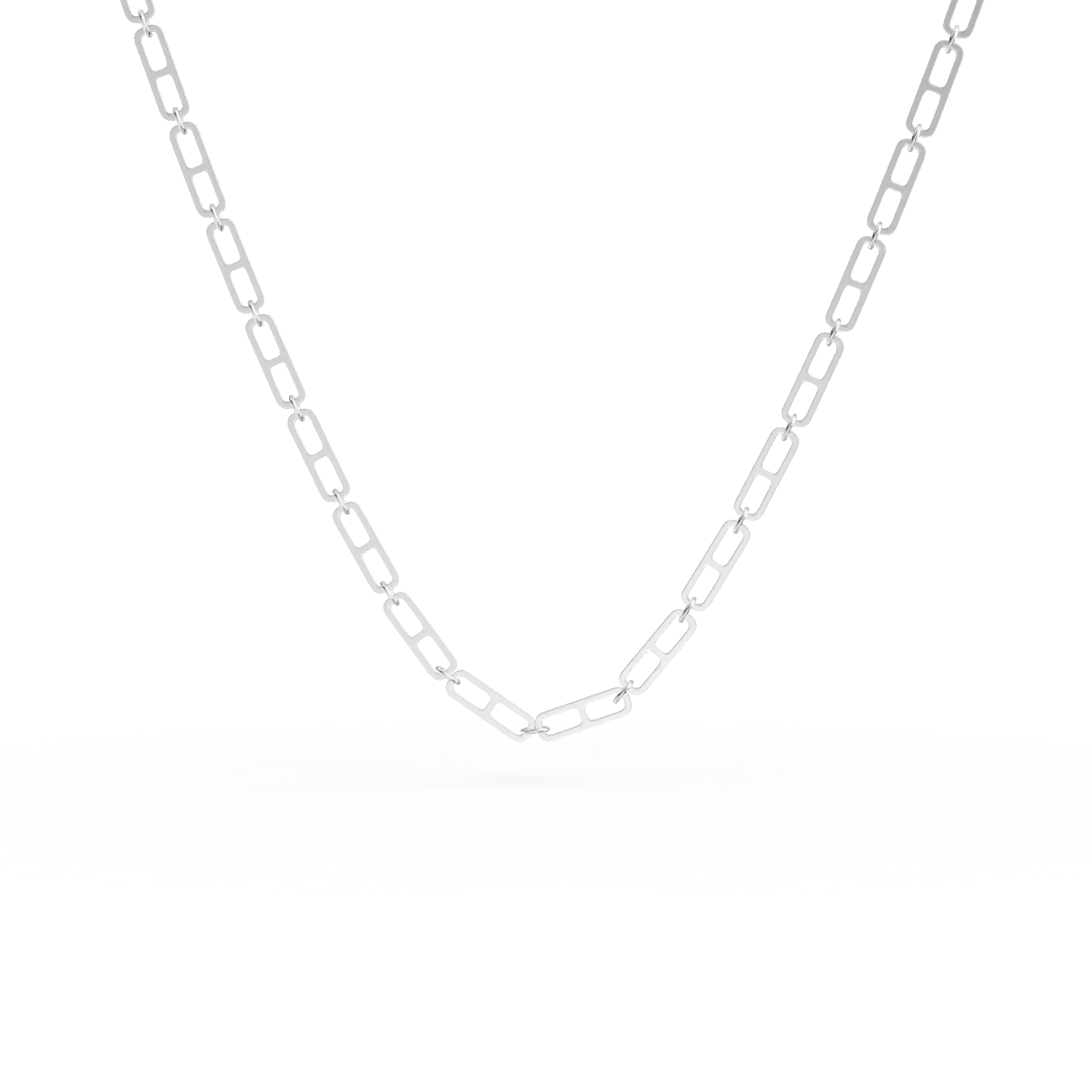 White gold link chain necklace