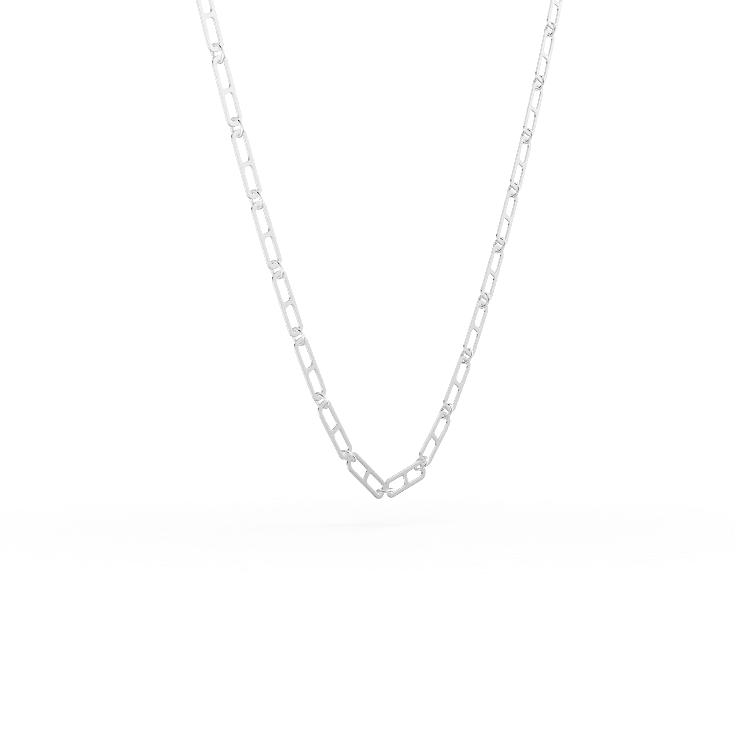 White gold link chain necklace