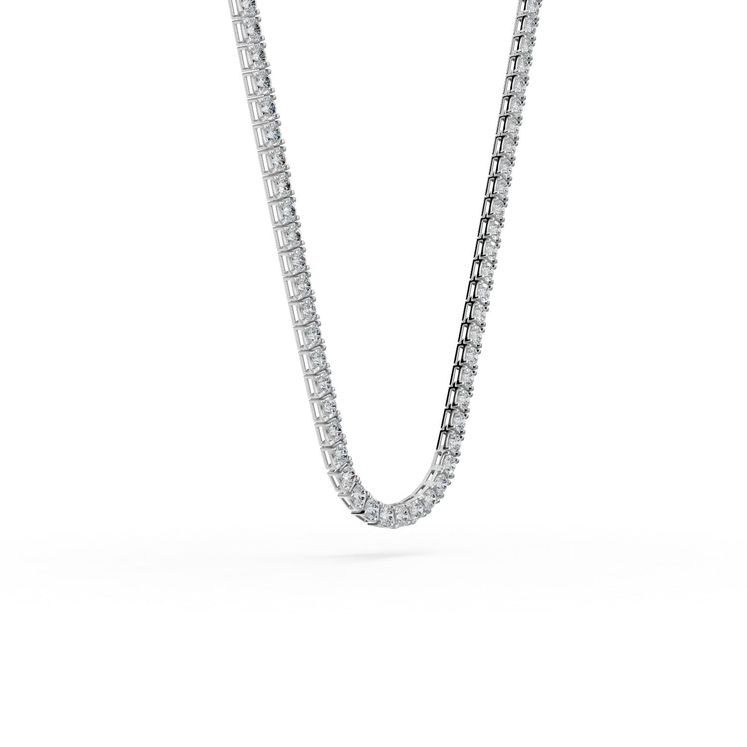 Naszyjnik tenisowy z białego złota z diamentami o masie 1.1ct