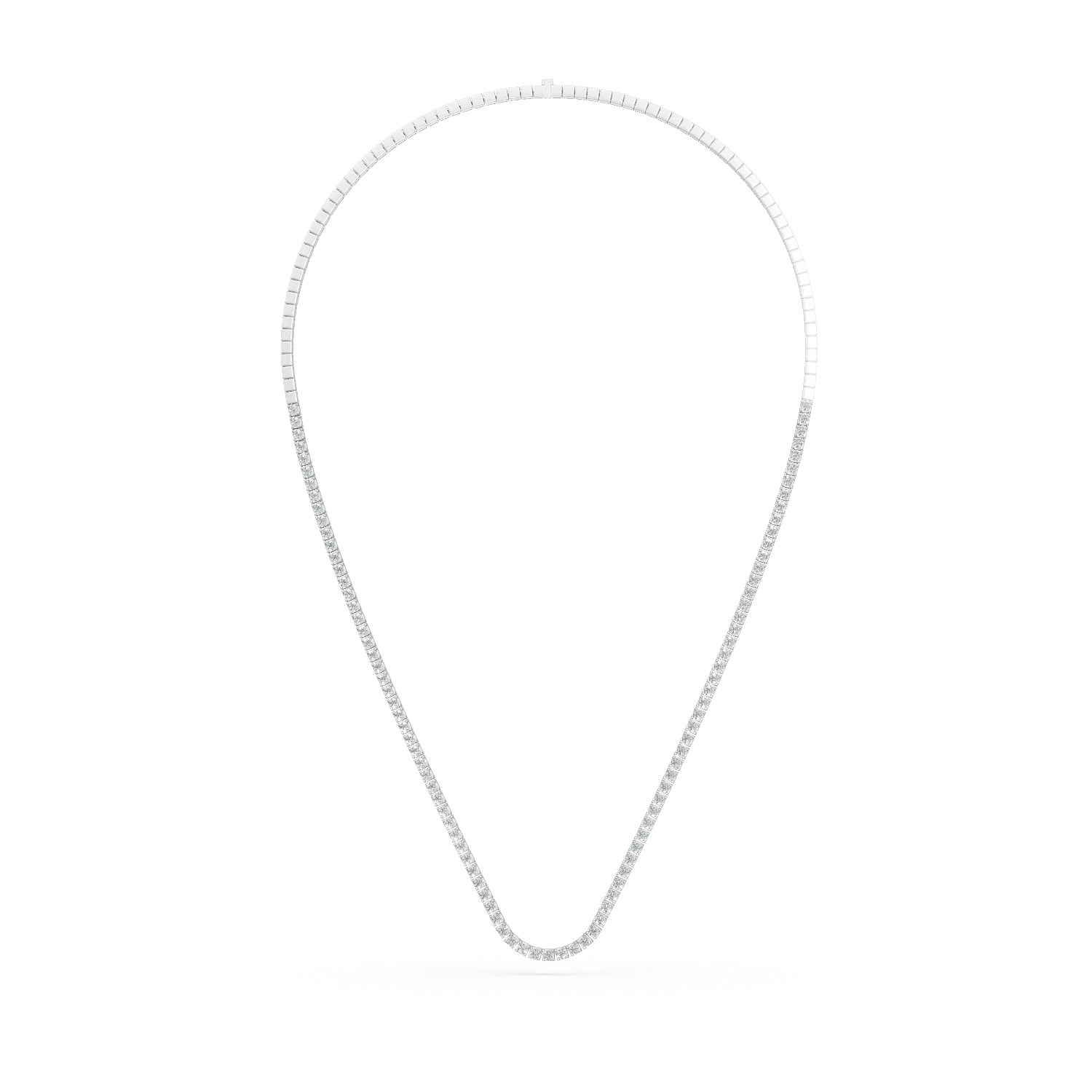 Colier tennis din aur alb cu diamante de 1.7ct