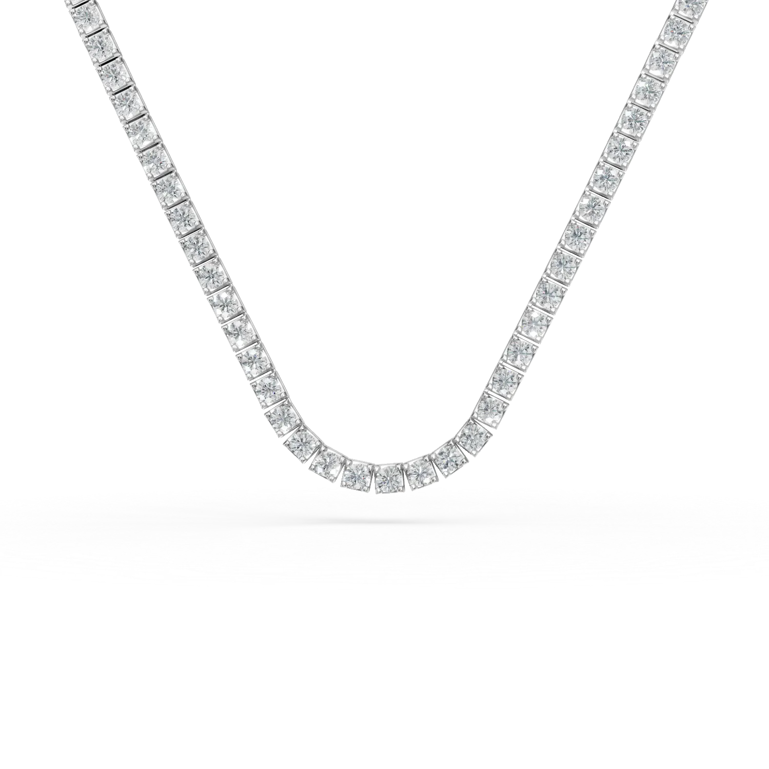 White gold tennis necklace with 3.1ct diamonds