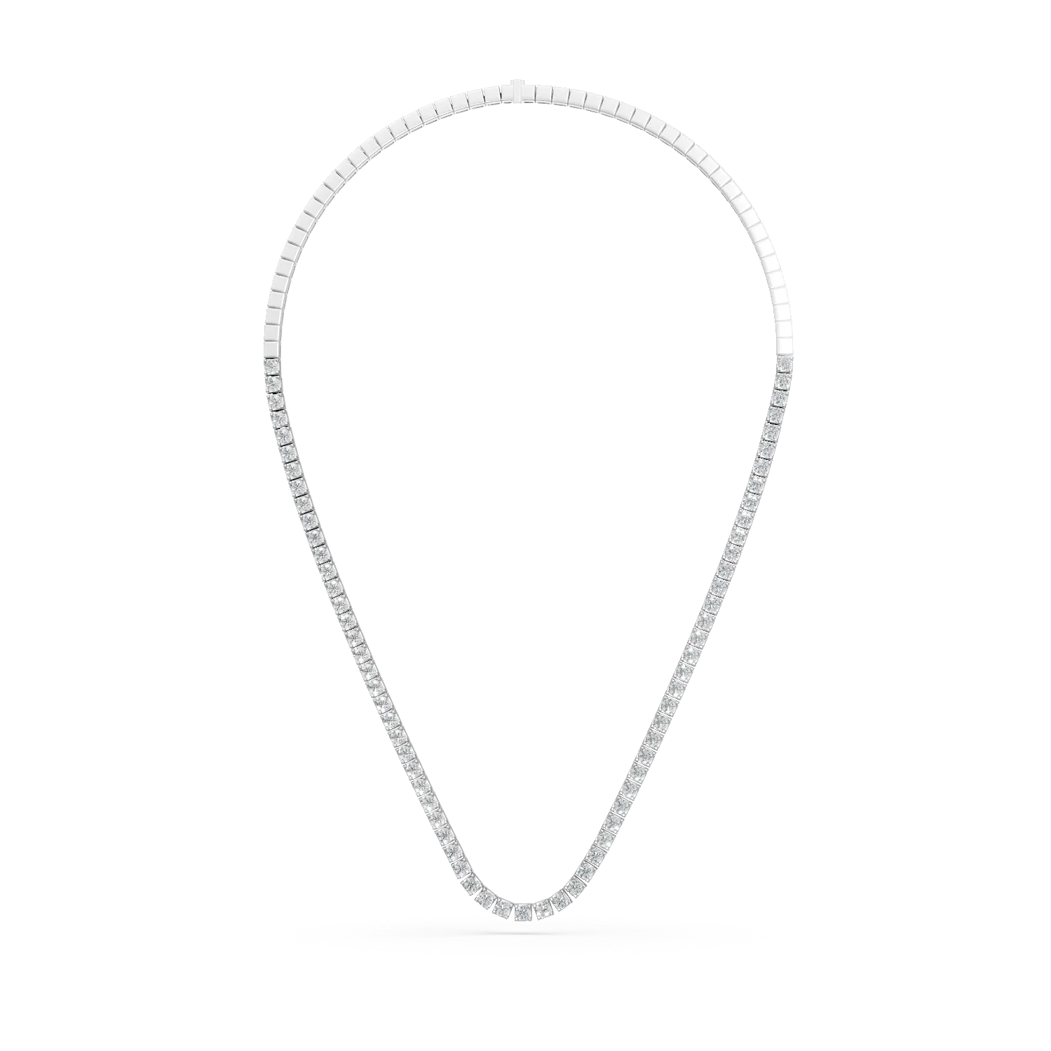 White gold tennis necklace with 4.9ct diamonds