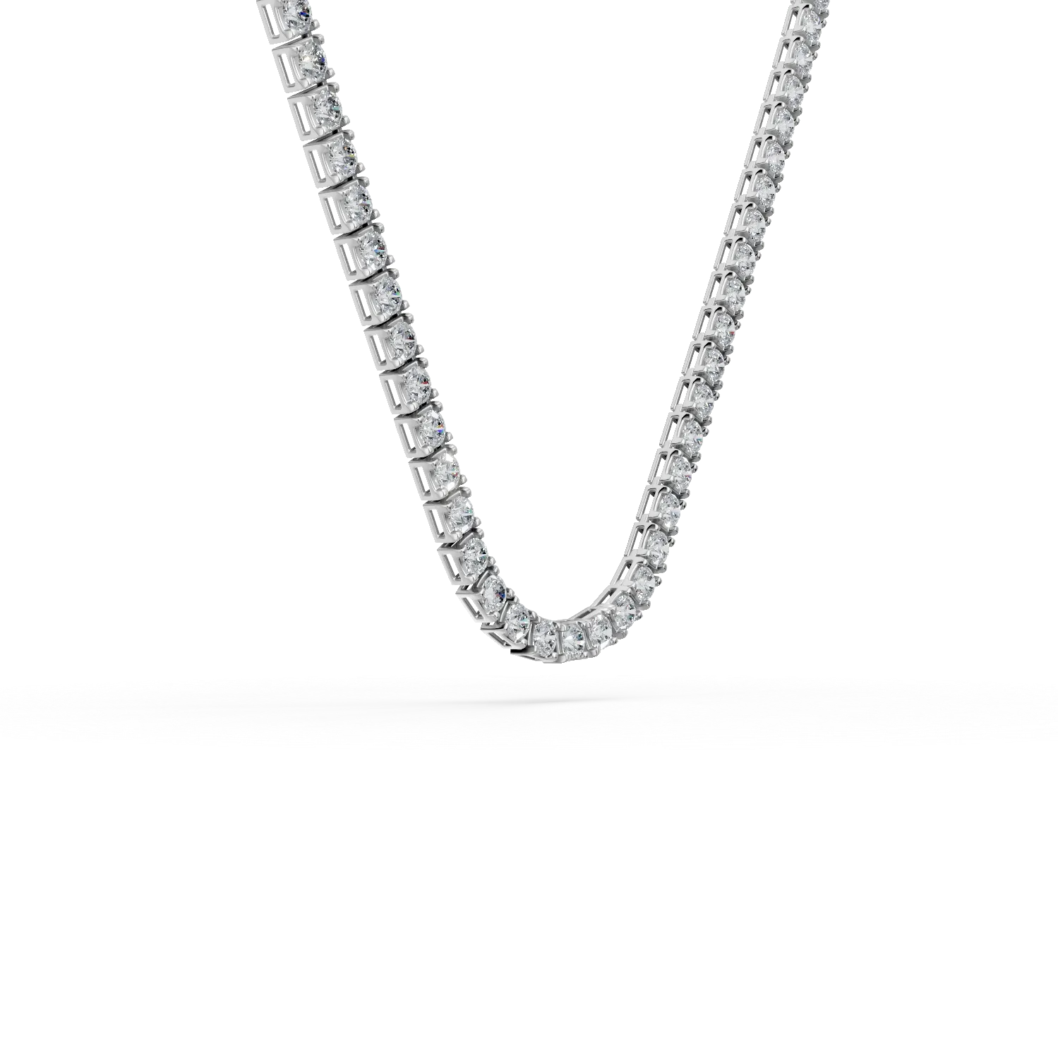 White gold tennis necklace with 3.9ct diamonds