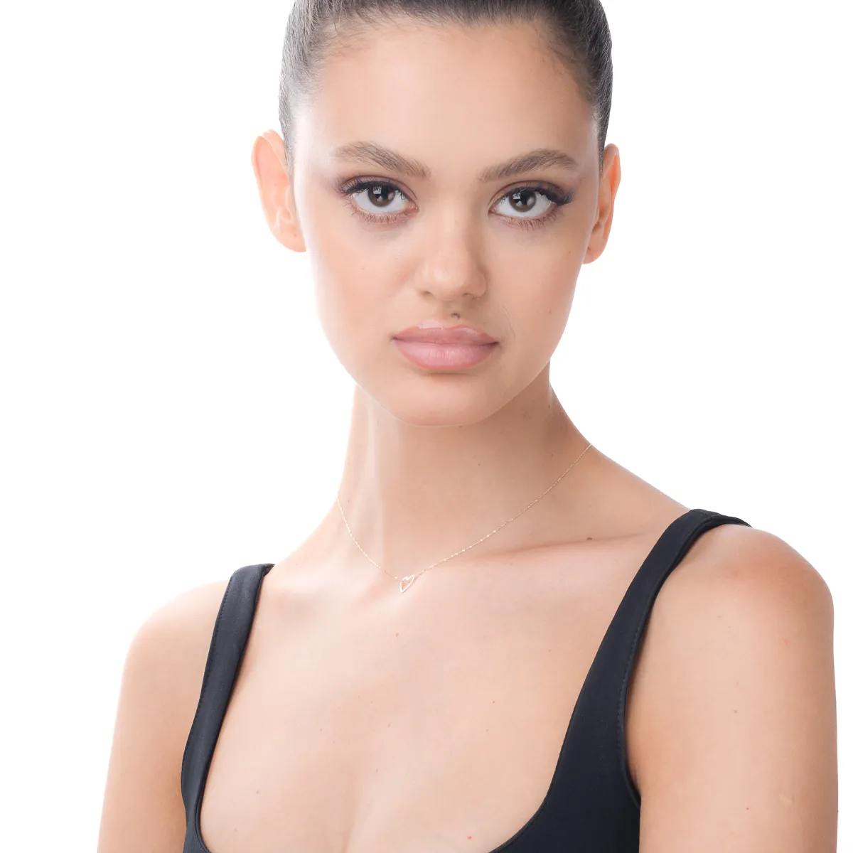 Sárga arany szív medálos nyaklánc