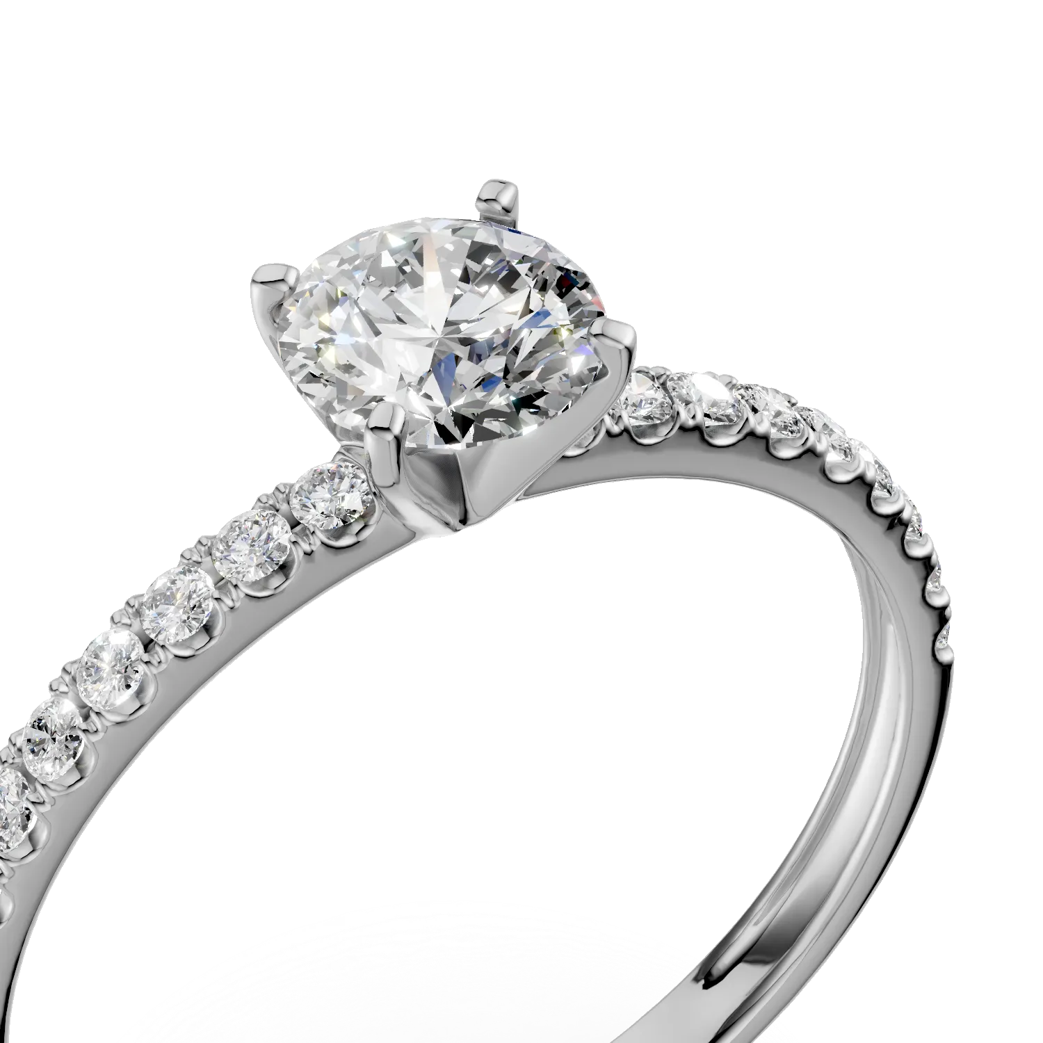 White gold engagement ring with zirconia