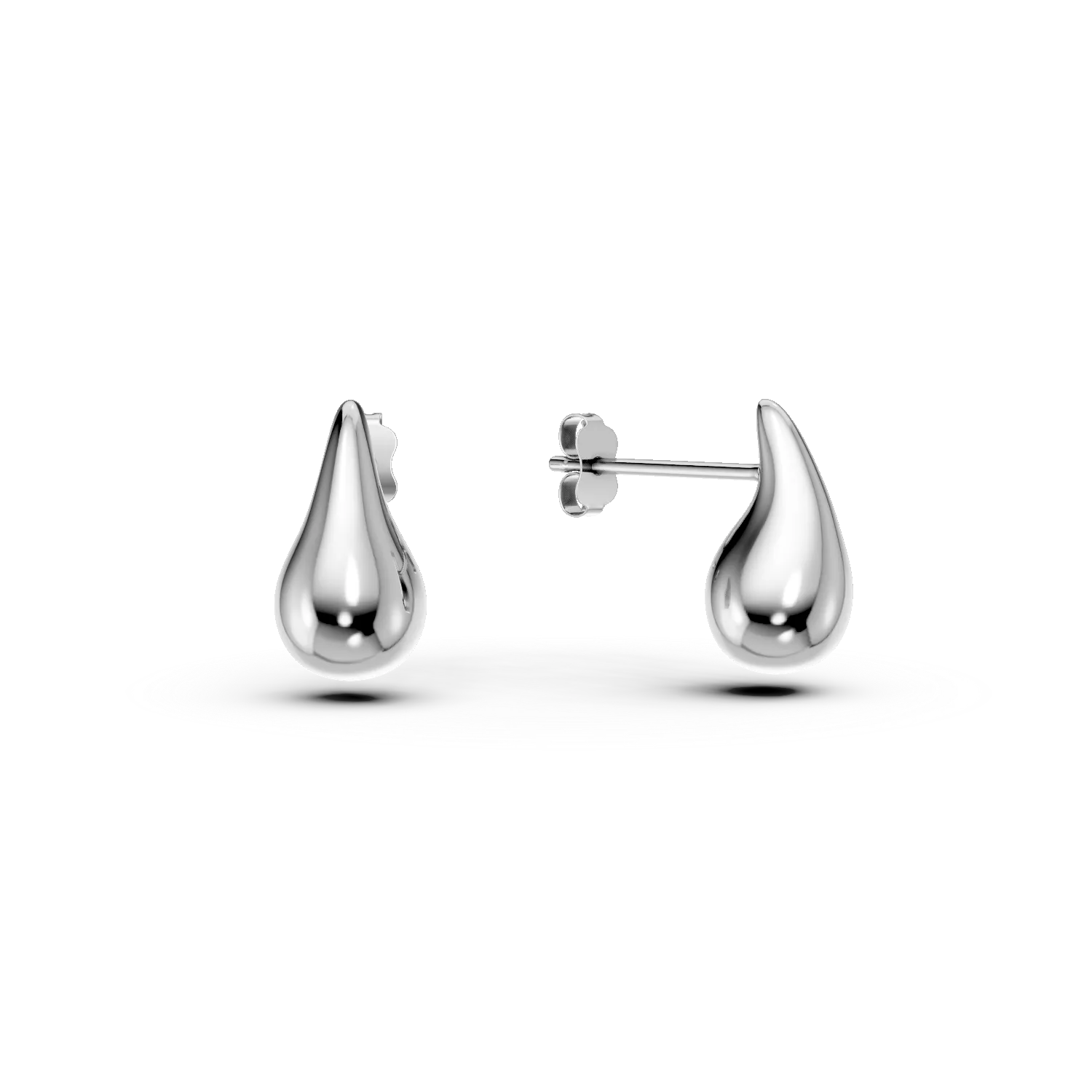 Cercei minimalisti din aur alb