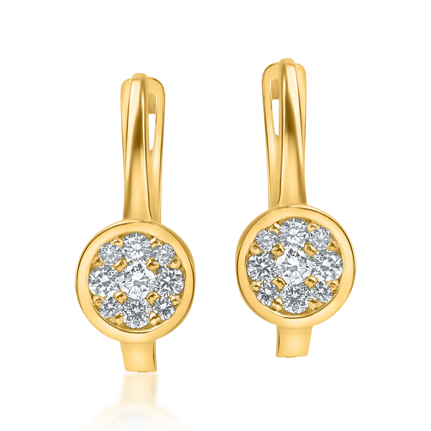 Kolczyki z żółtego złota z diamentami o masie 0.2ct-182014