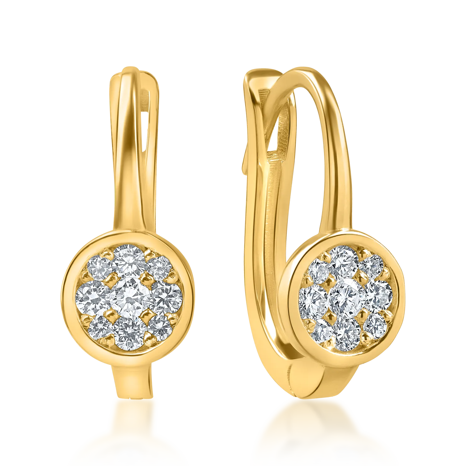 Teilor Cercei din aur galben cu diamante de 0.2ct