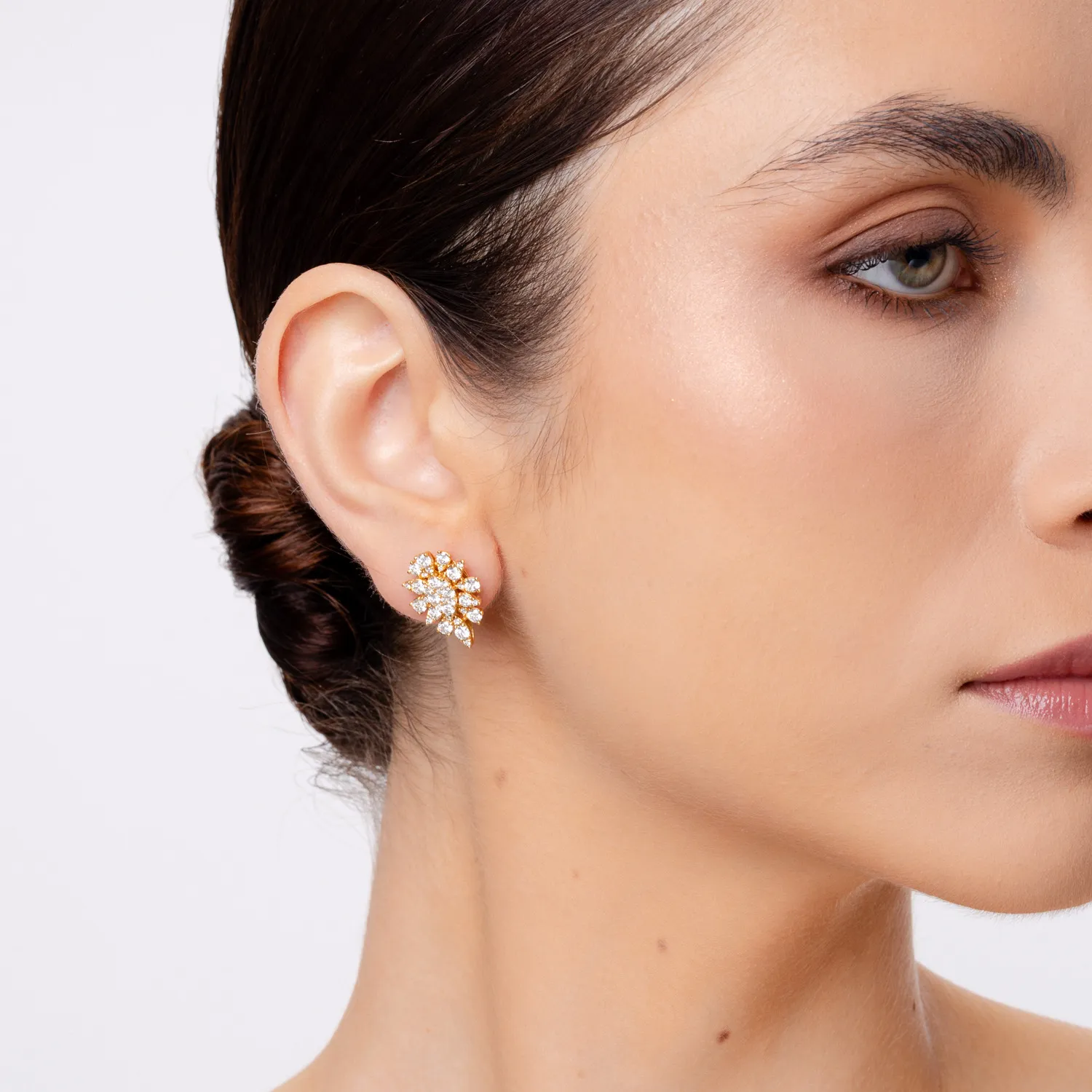 Sárga arany fülbevaló 2.4ct gyémánttal