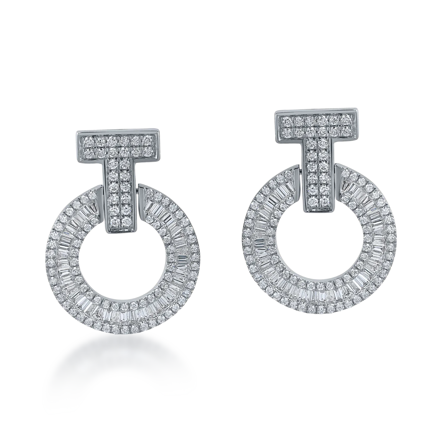 Cercei cerc din aur alb cu diamante de 1.2ct - 1 | YEO