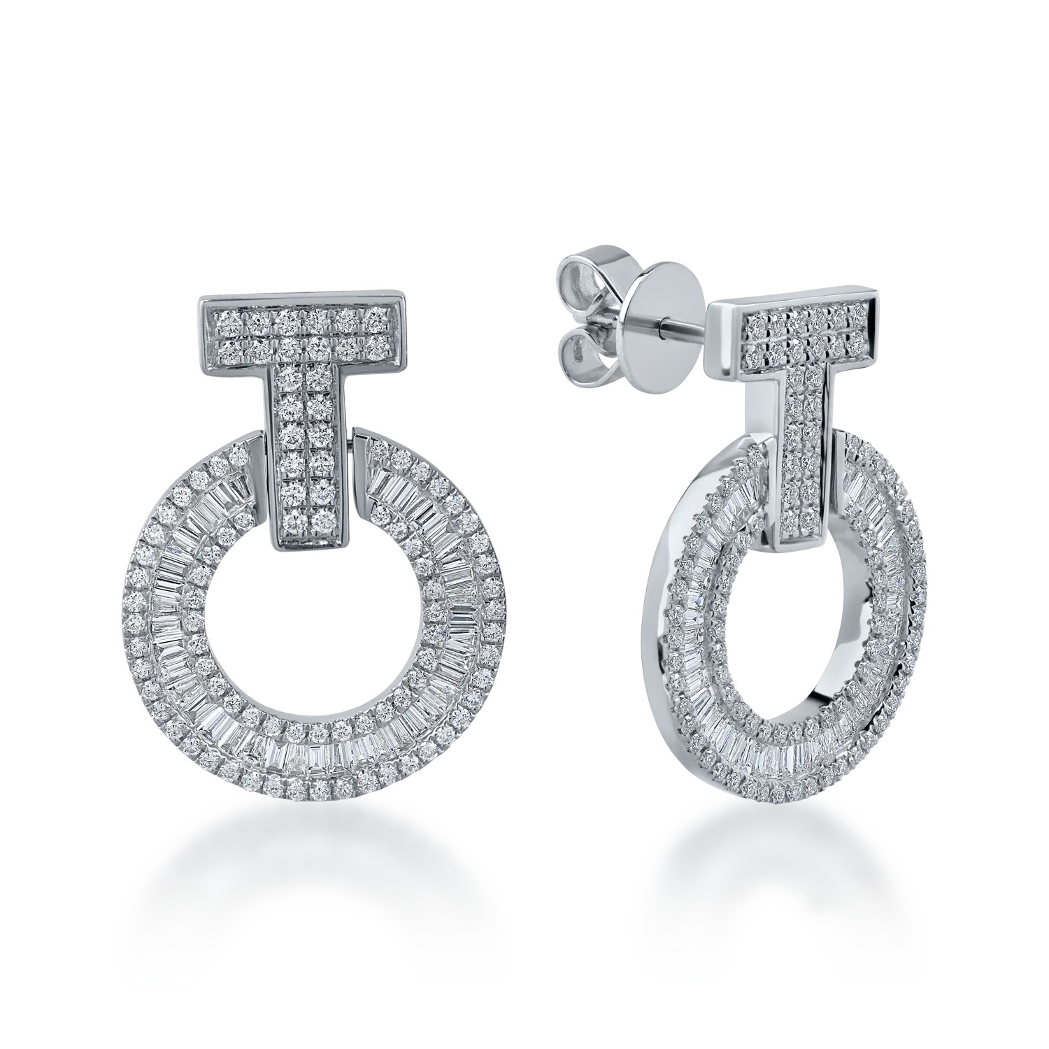 White gold hoop earrings with 1.2ct diamonds