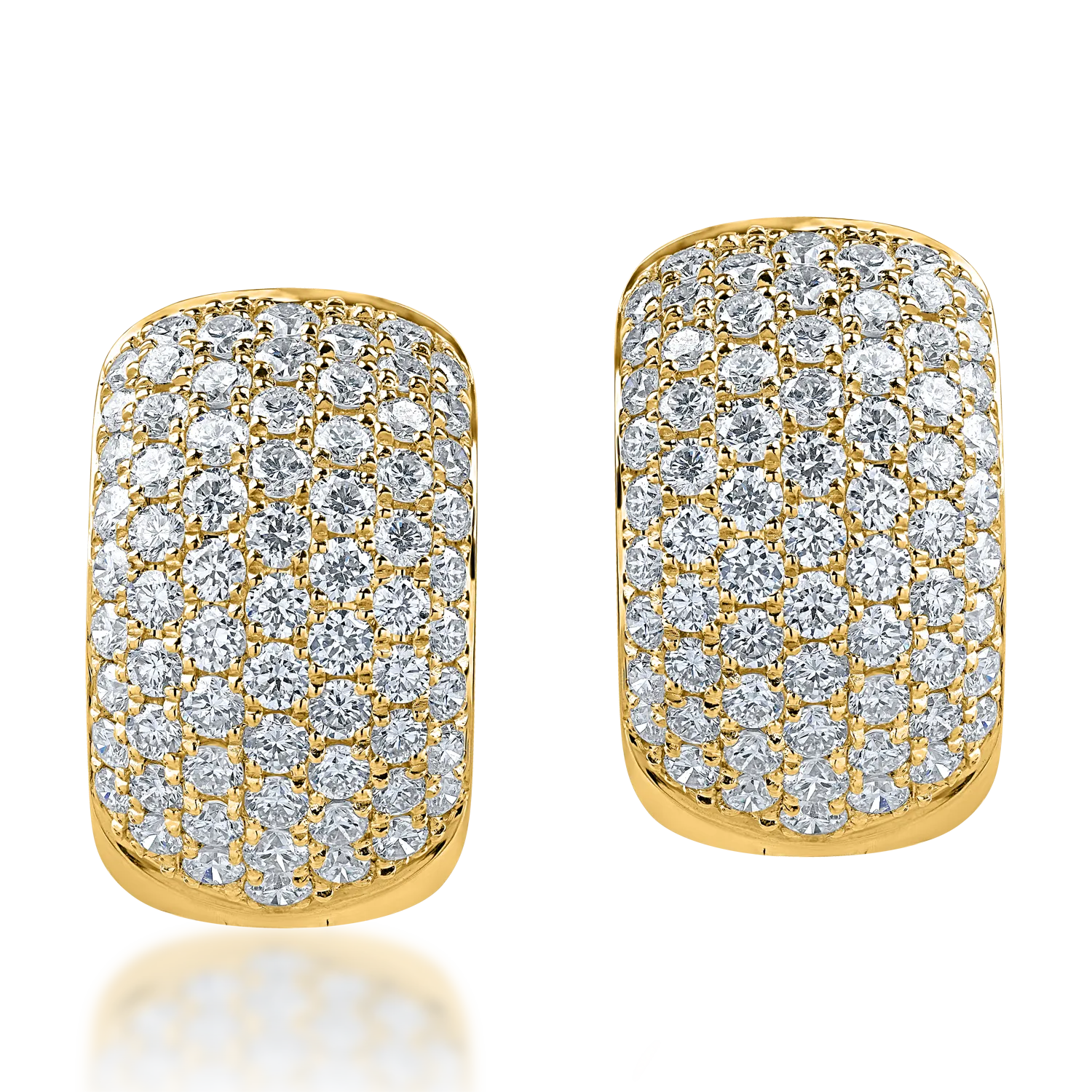 Yellow gold earrings with 1.9ct microsetting diamonds