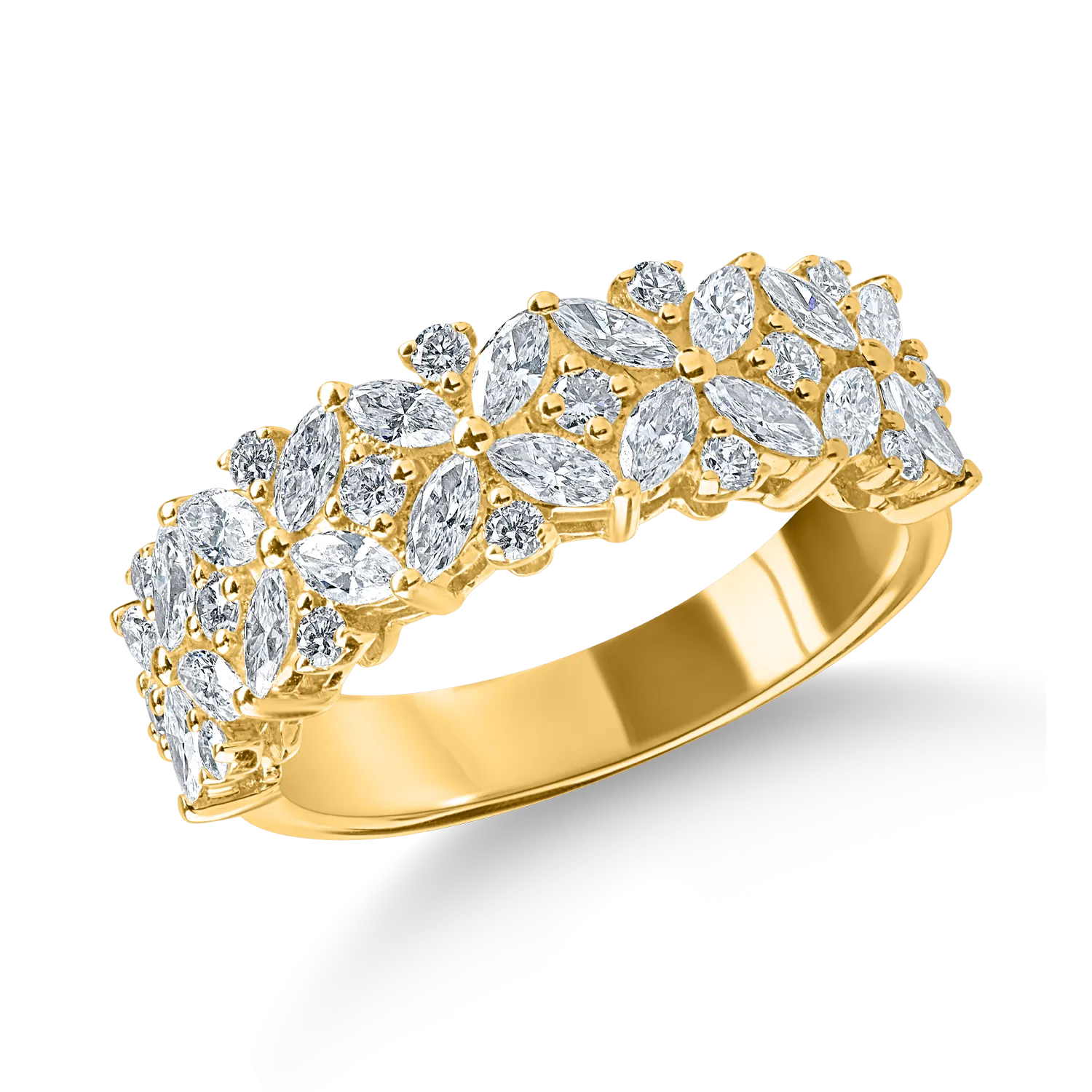 Yellow gold ring with 1.1ct diamonds