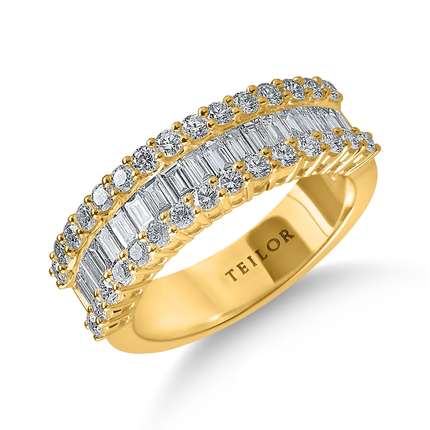 Yellow gold half eternity ring with 0.7ct diamonds