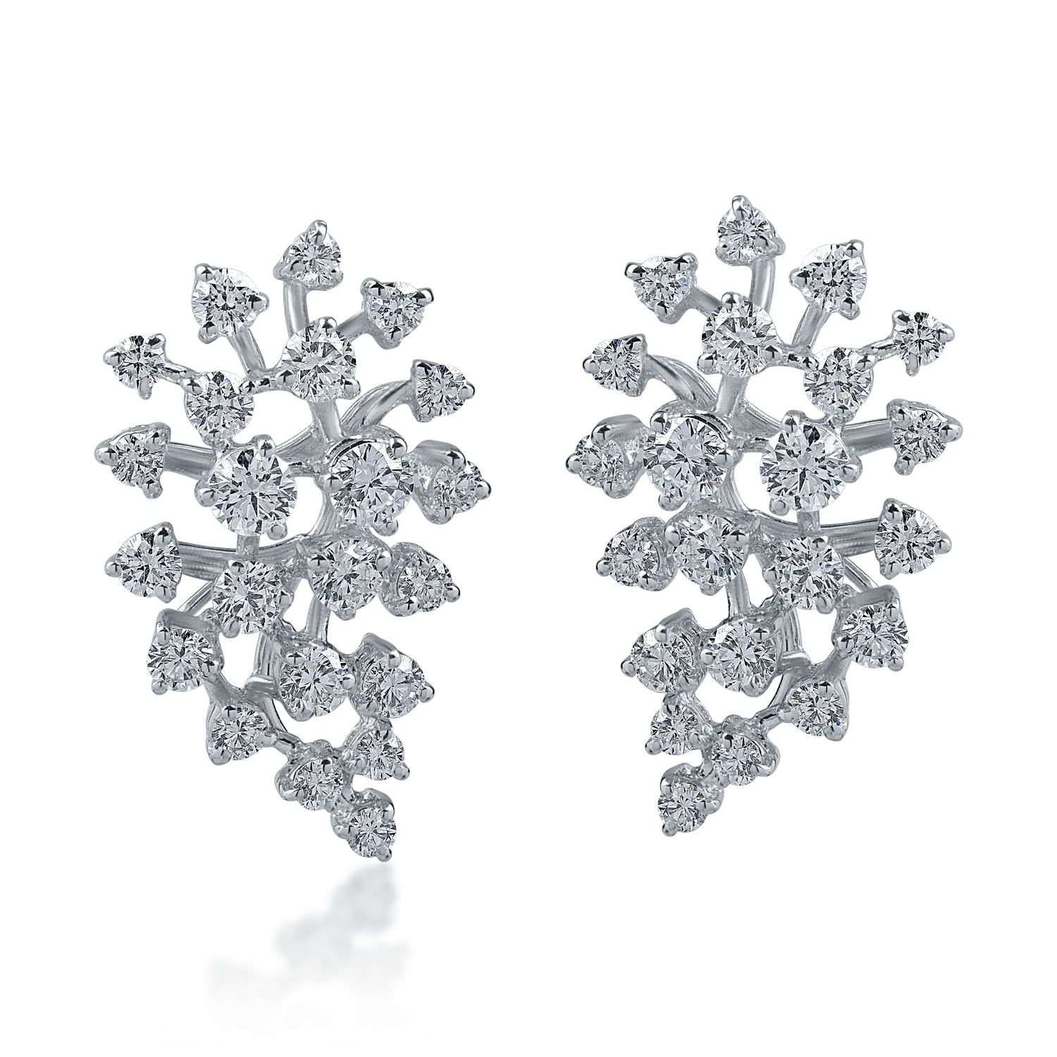 White gold geometric earrings with 2.1ct diamonds