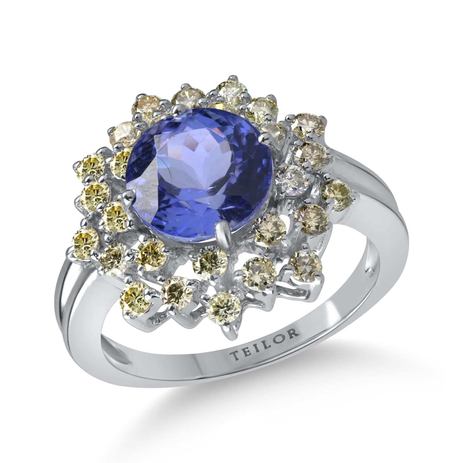 Teilor Inel din aur alb cu tanzanit de 3.5ct si diamante de 0.9ct