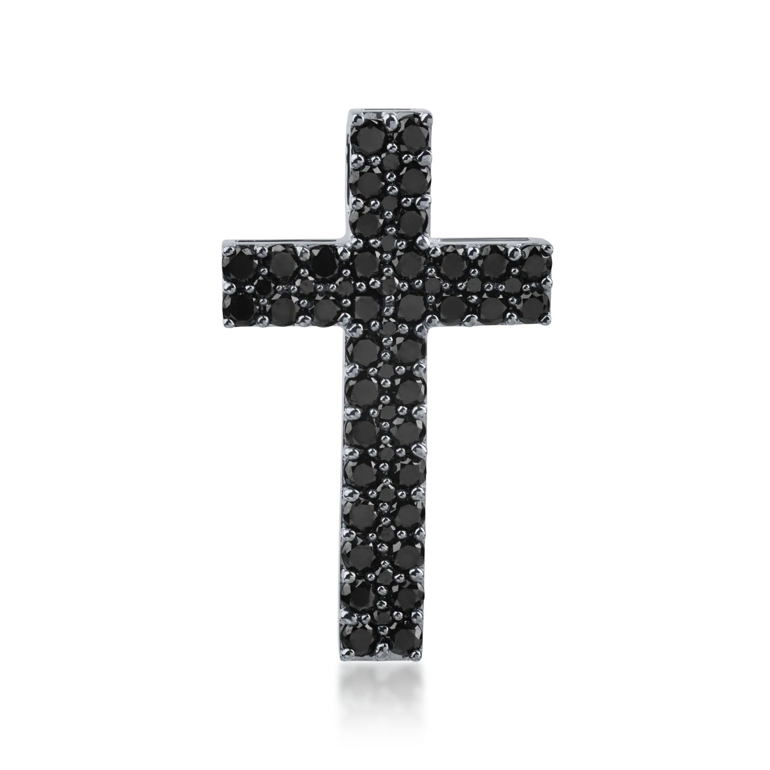 Black gold cross pendant with 1.4ct black diamonds