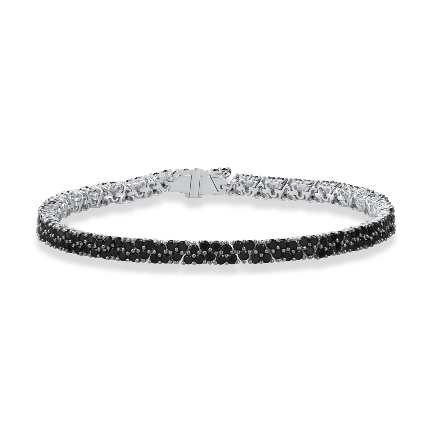 White gold tennis bracelet with 3.9ct black diamonds