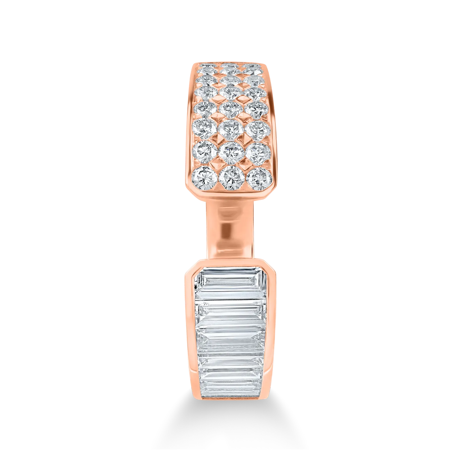 Rose gold open ring with 0.9ct diamonds