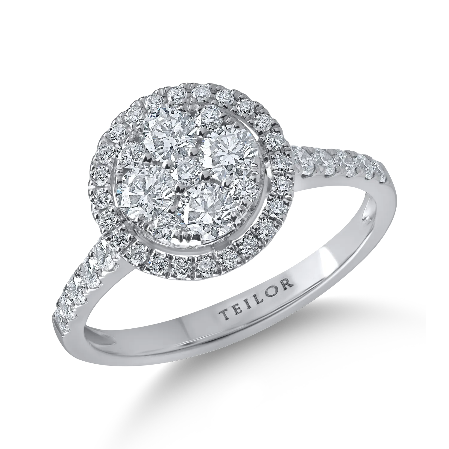 Inel din aur alb cu diamante de 0.9ct-182192
