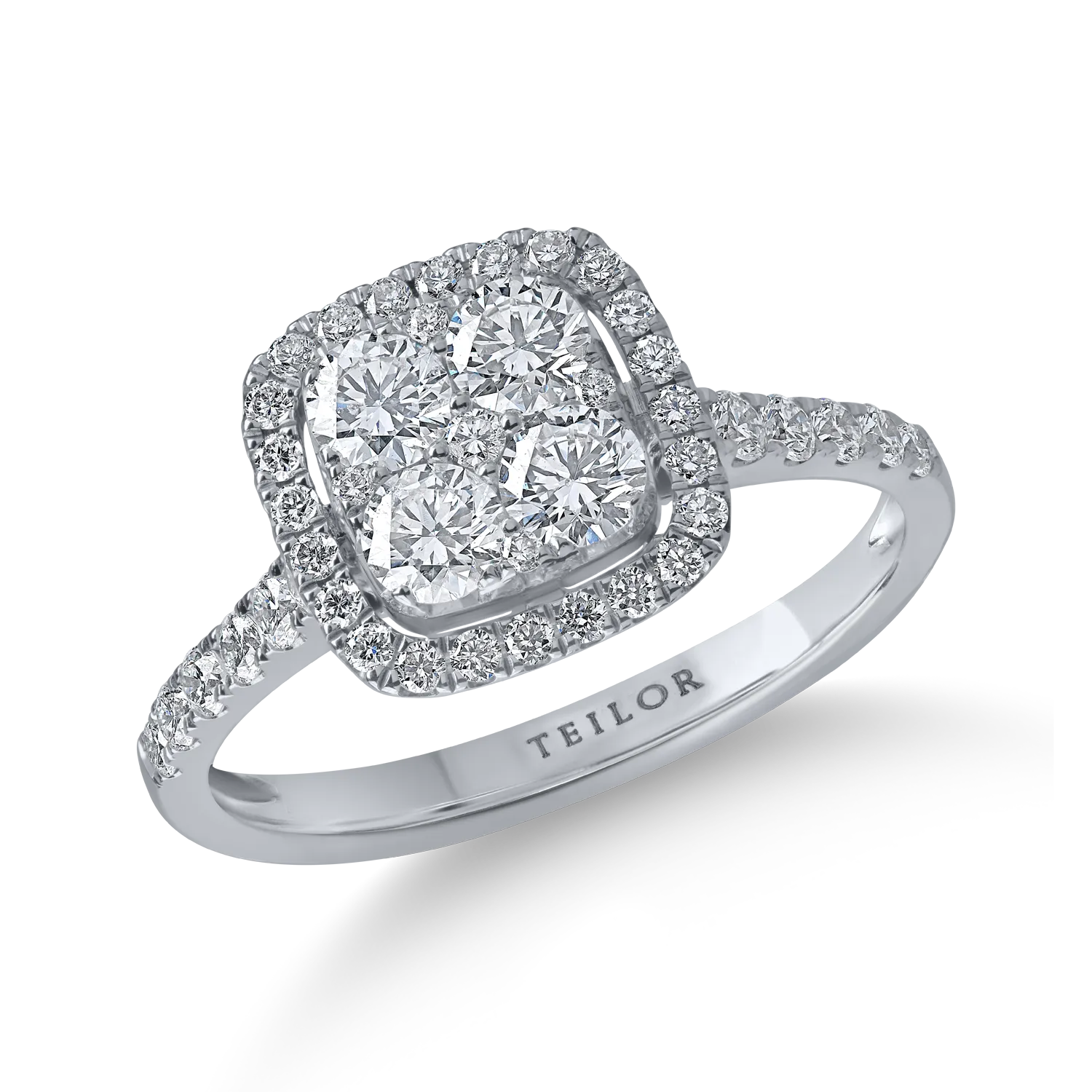 Inel din aur alb cu diamante de 0.9ct-182193