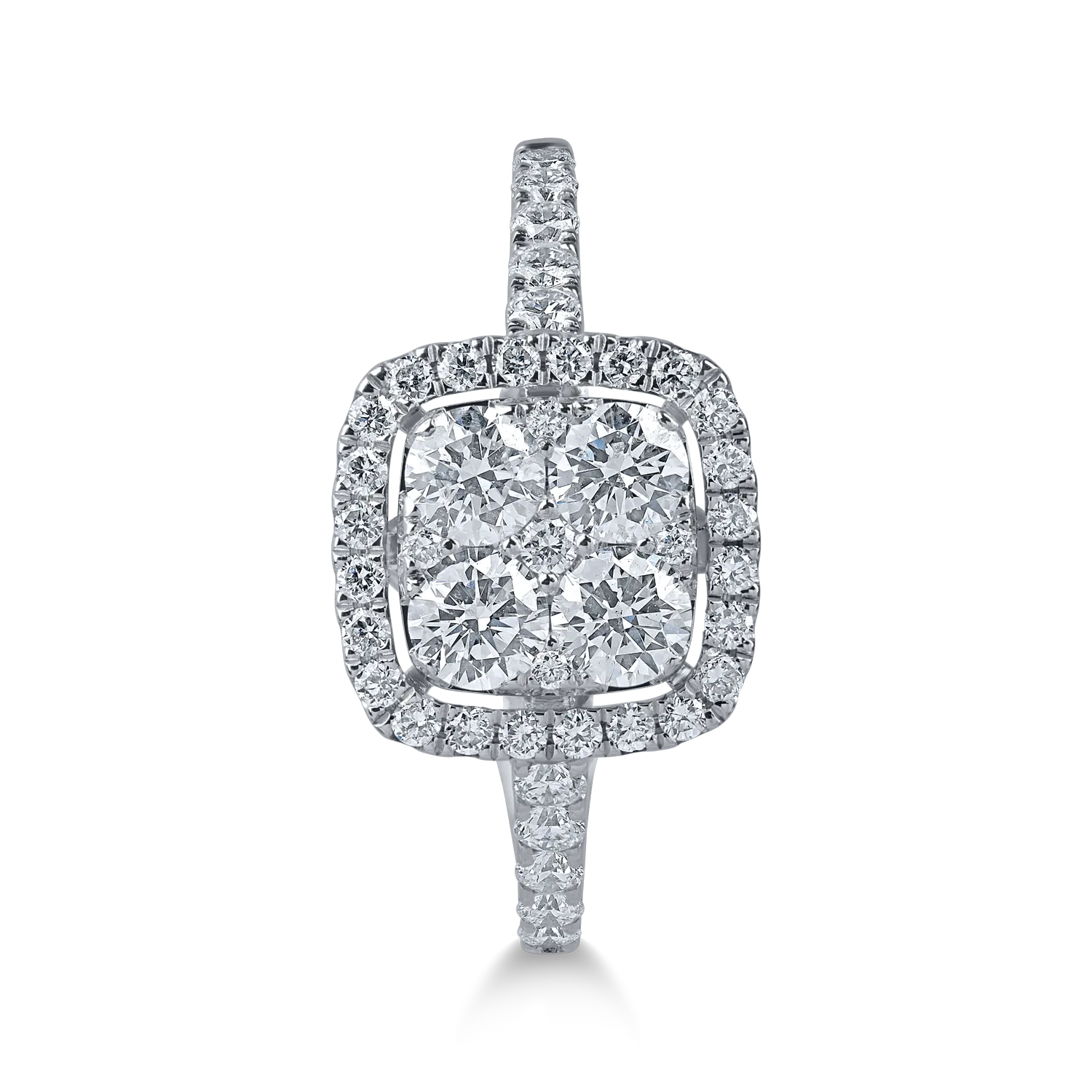 Inel din aur alb cu diamante de 0.9ct - imagine 2