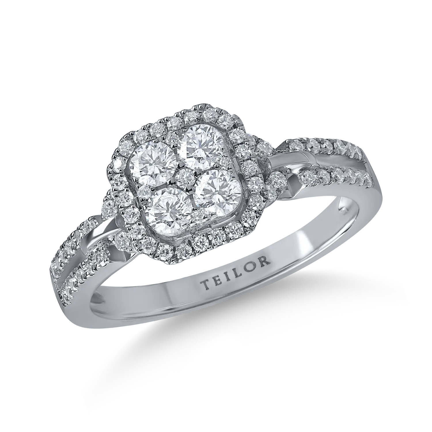 Inel din aur alb cu diamante de 0.6ct-182195