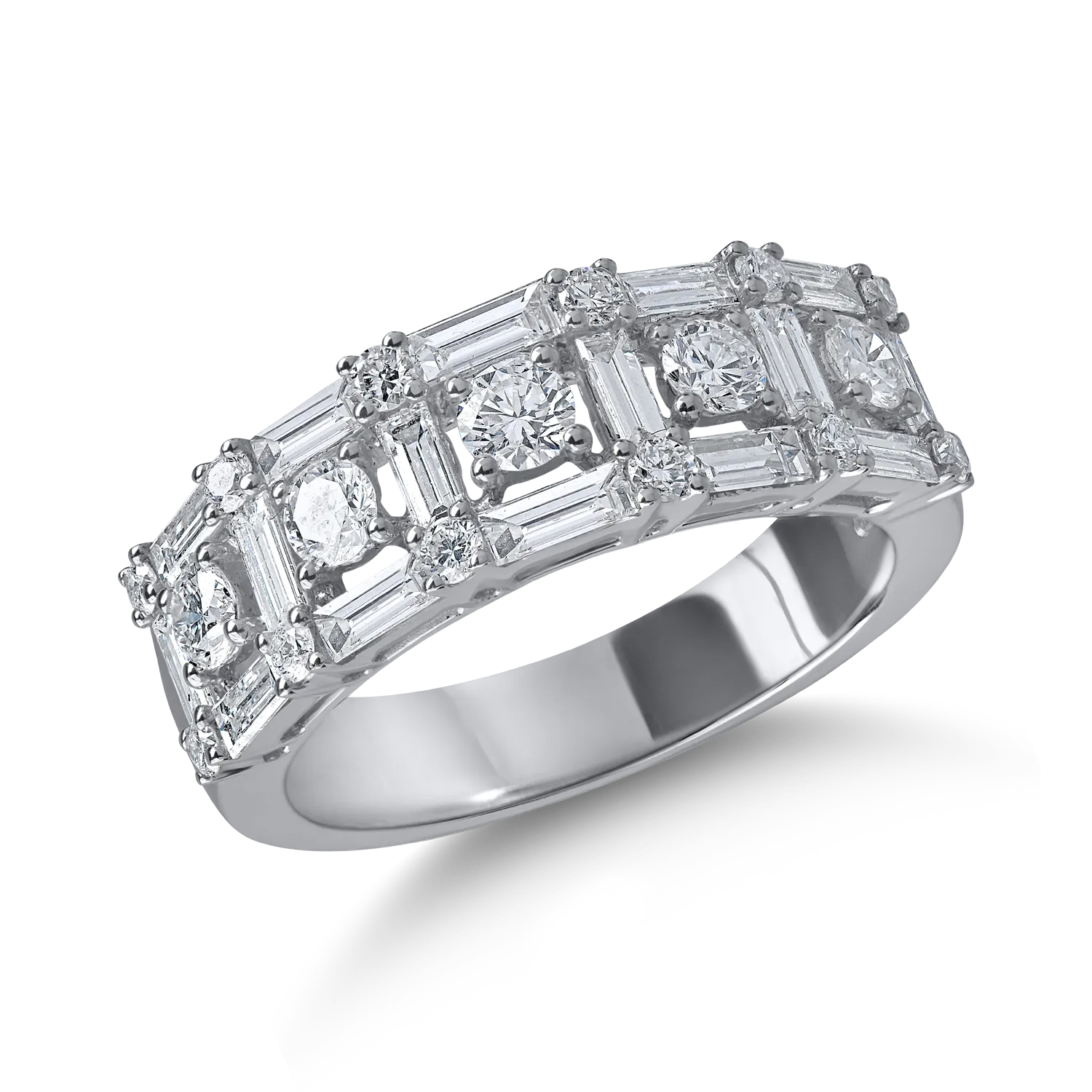 Half eternity ring in white gold with 1.4ct diamonds