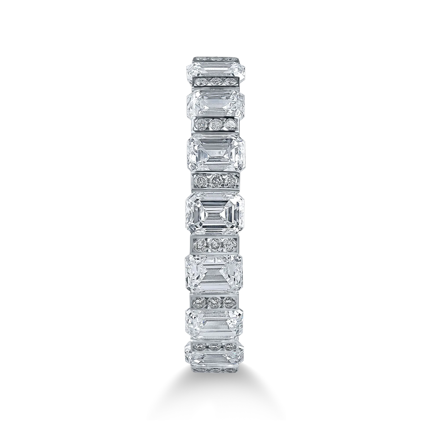 Inel semi eternity din aur alb cu diamante de 1.7ct