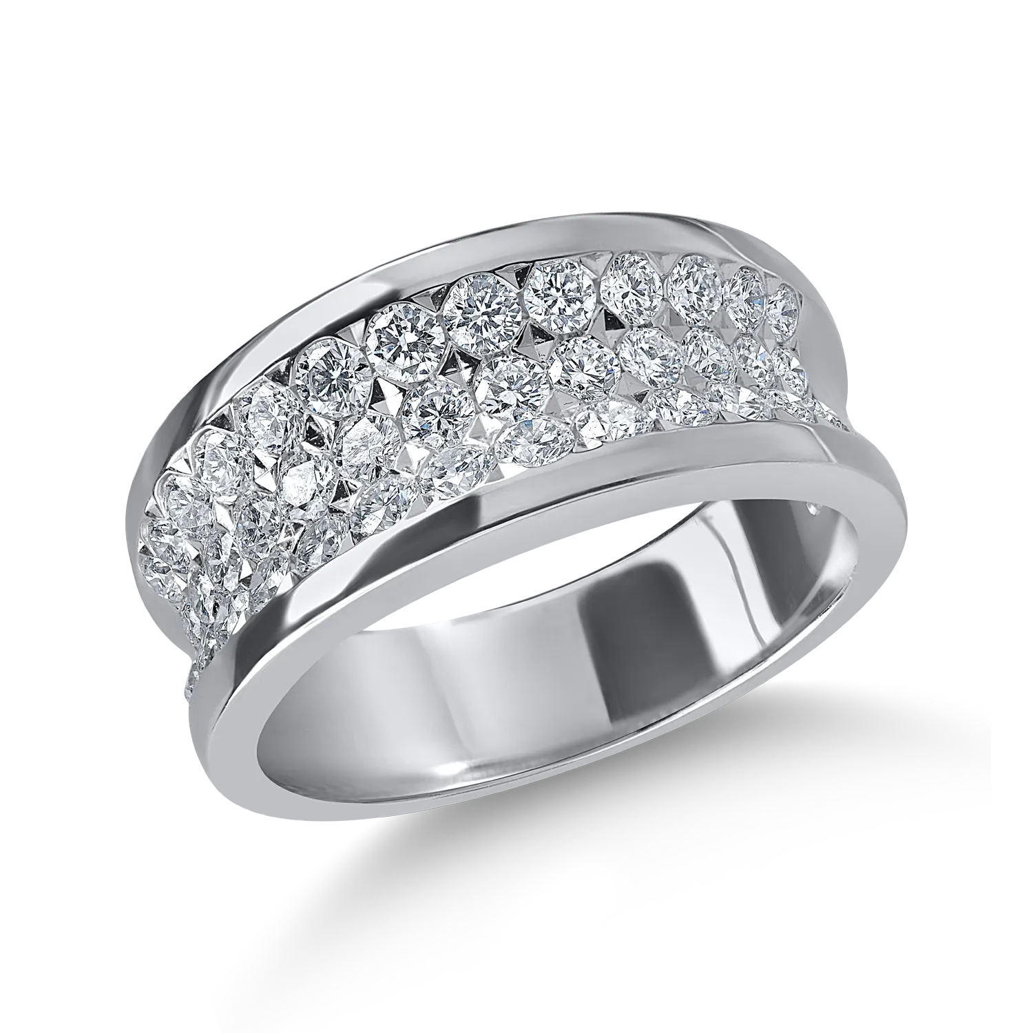 Teilor Inel semi eternity din aur alb cu diamante de 1.06ct