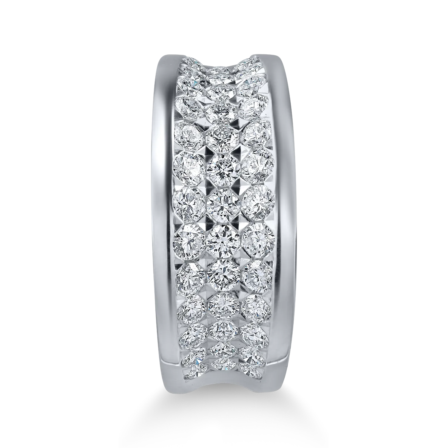 Inel semi eternity din aur alb cu diamante de 1.06ct