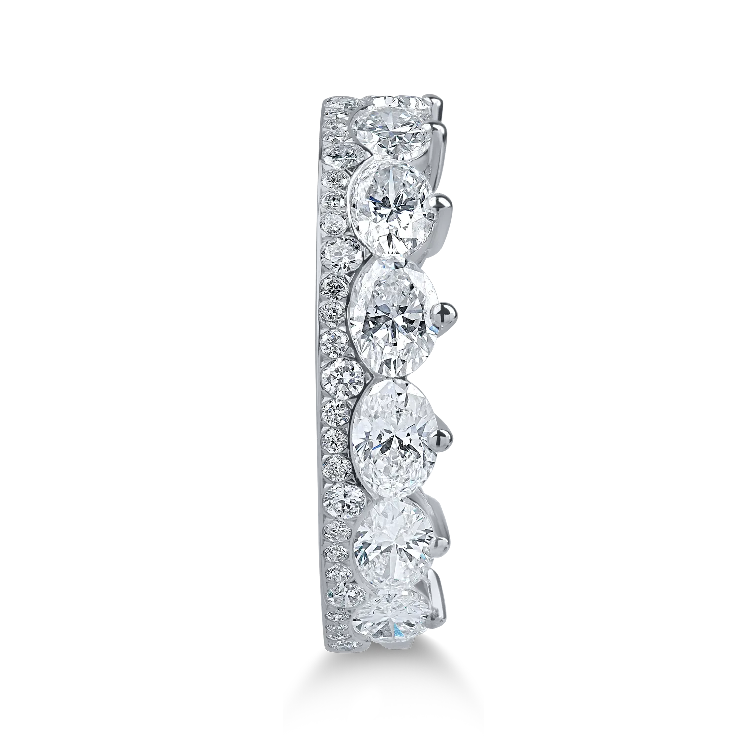 Inel semi eternity din aur alb cu diamante de 1.5ct
