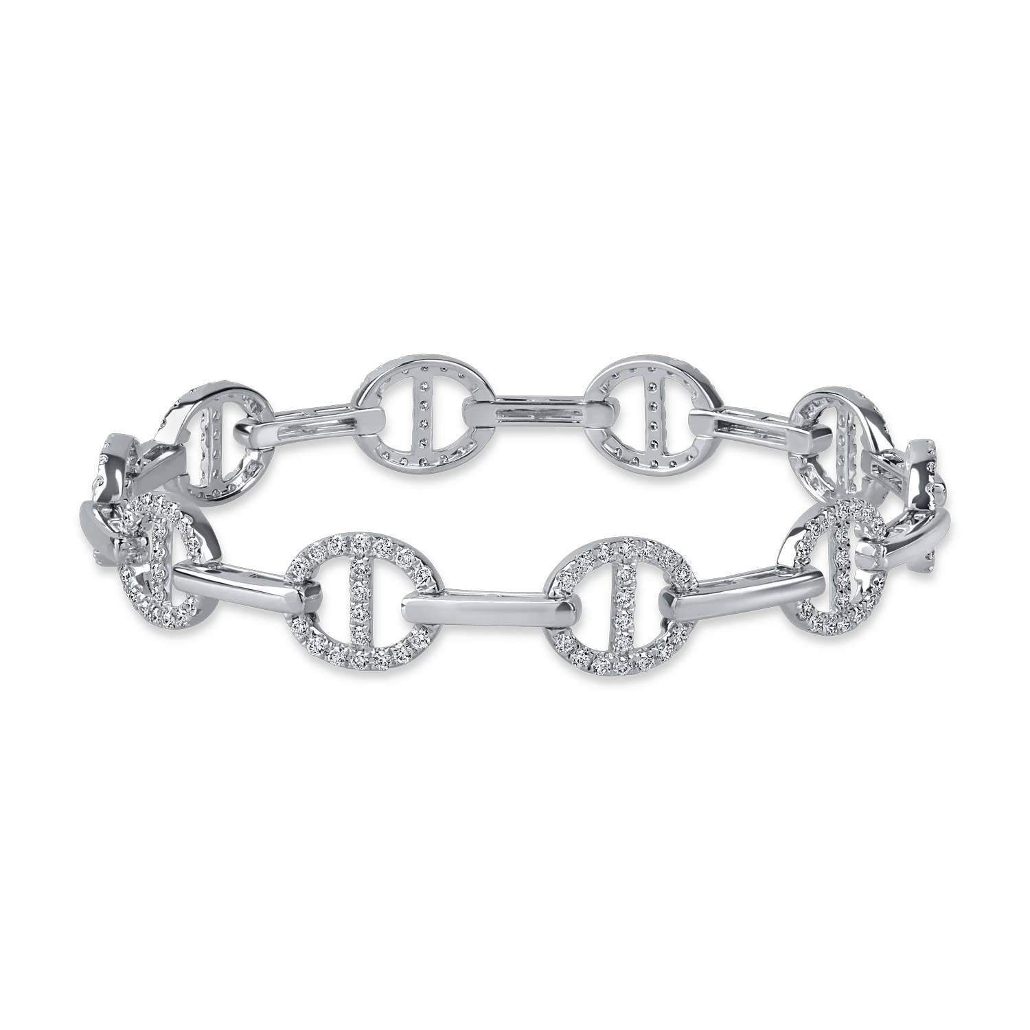 White gold geometric bracelet with 1.5ct diamonds