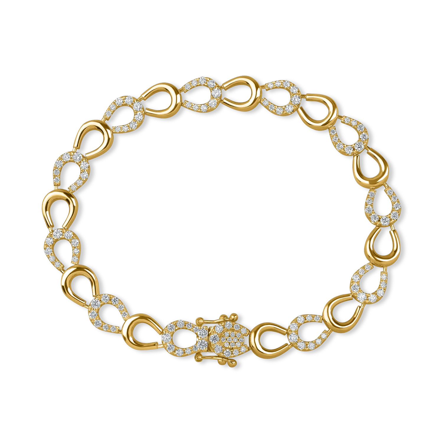 Yellow gold bracelet with 1.42ct diamonds