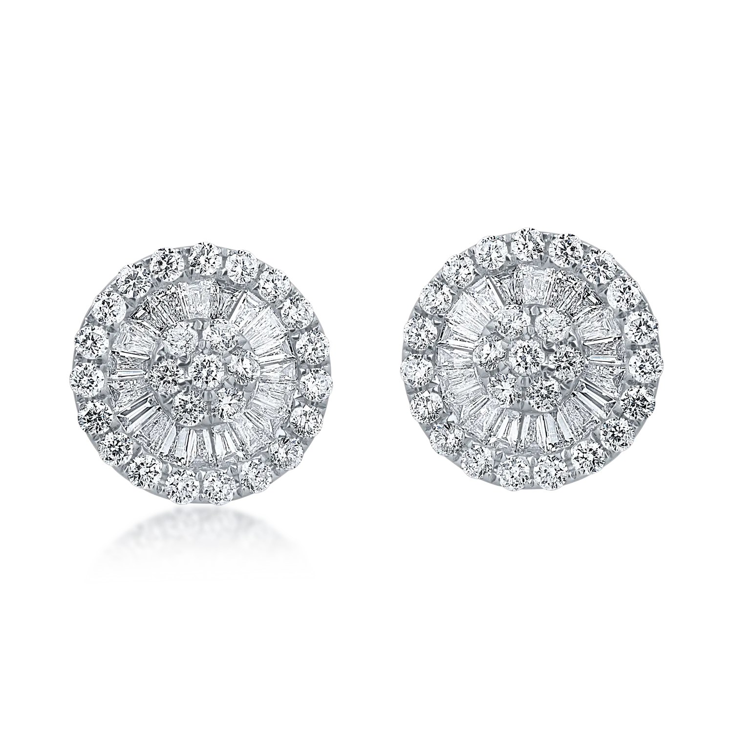 White gold round earrings with 0.9ct diamonds