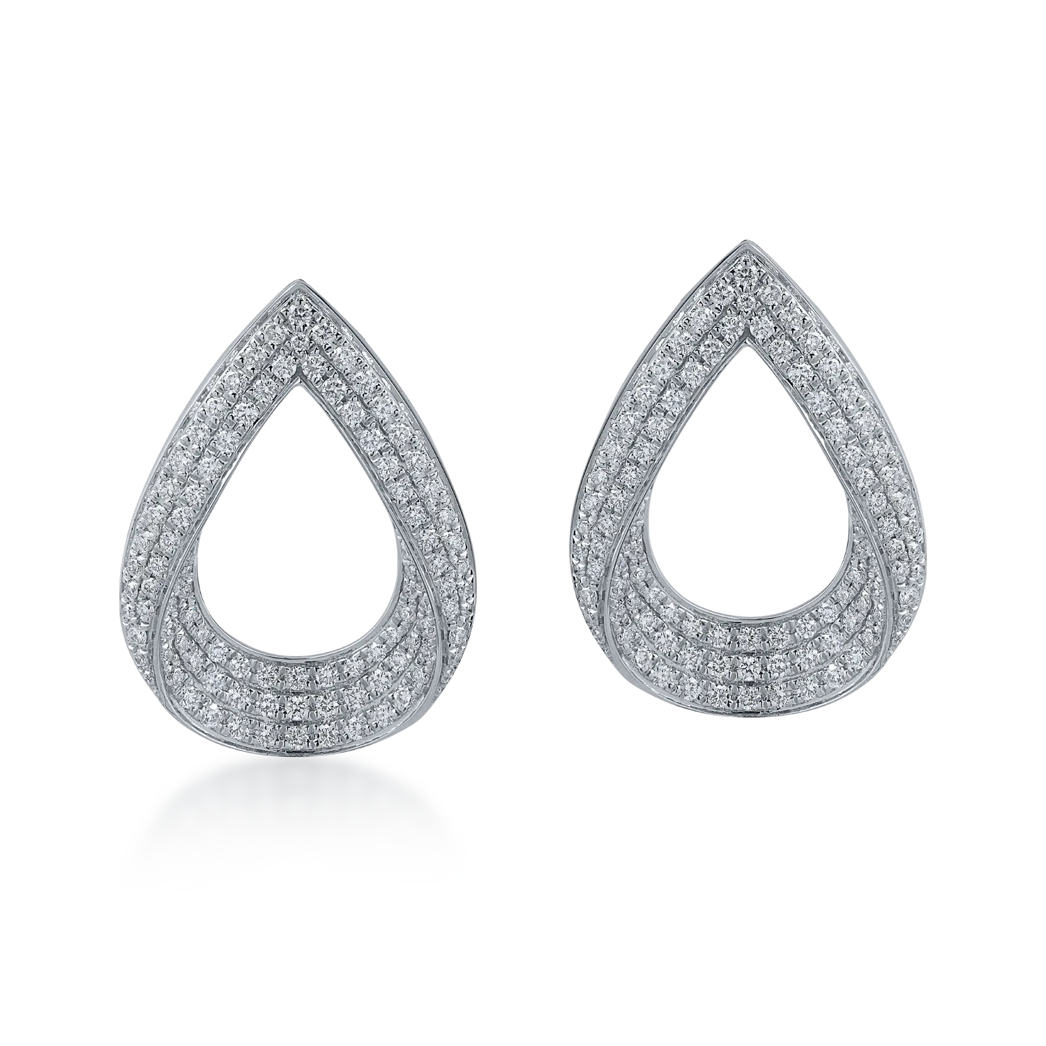 White gold geometric earrings with 1.2ct diamonds