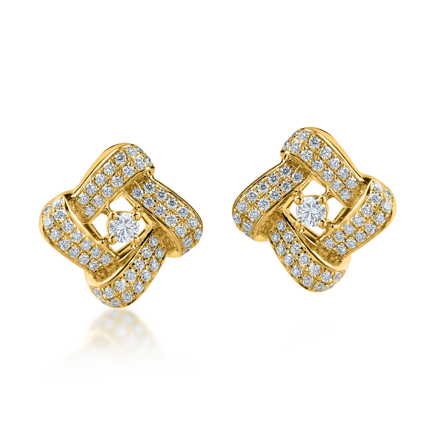 Cercei geometrici din aur alb cu diamante de 0.7ct-182310