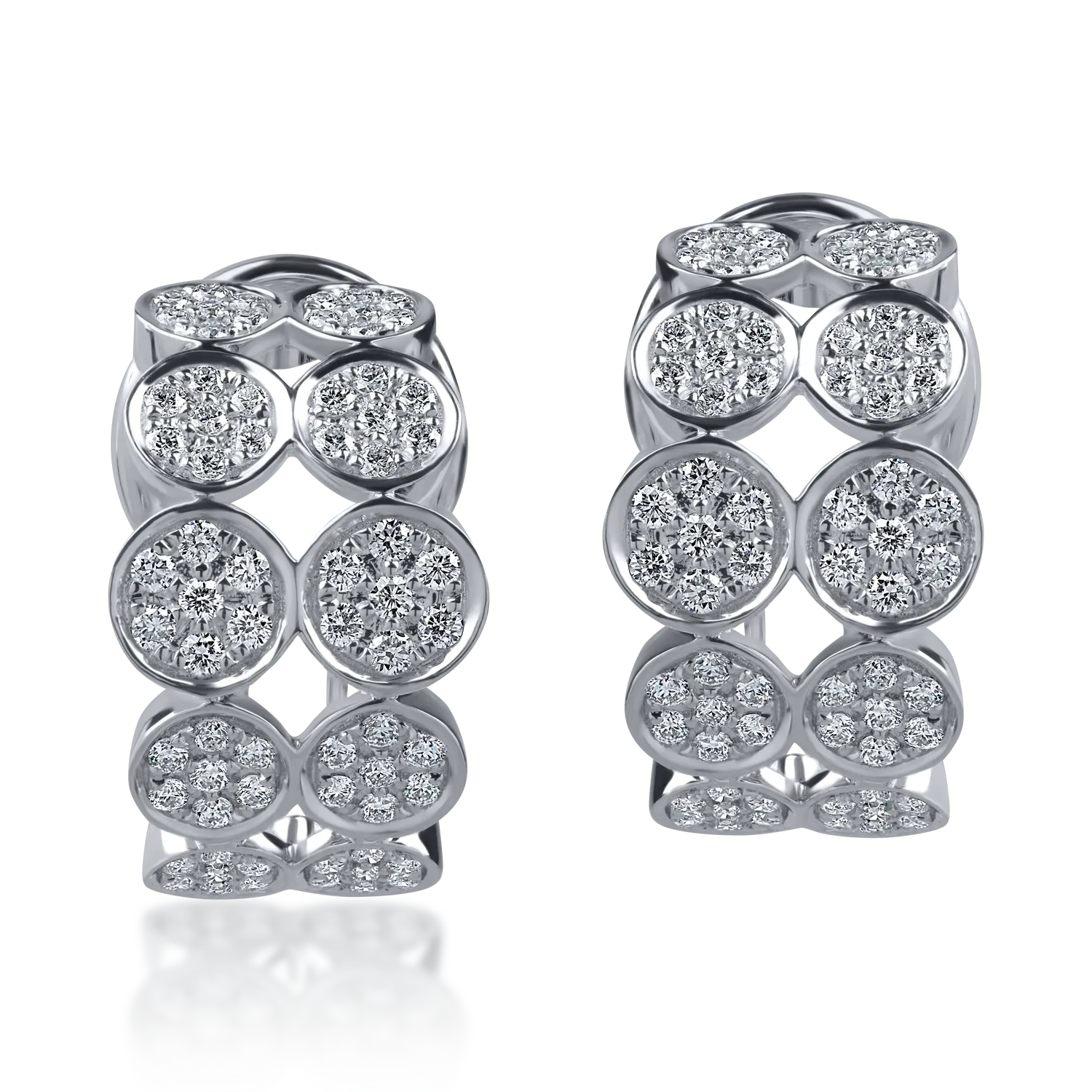 White gold round earrings with 0.6ct diamonds