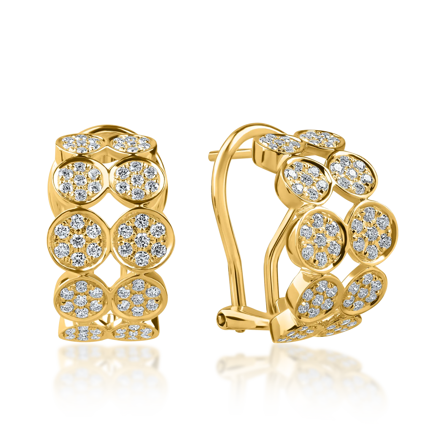 Yellow gold earrings with 0.6ct diamonds