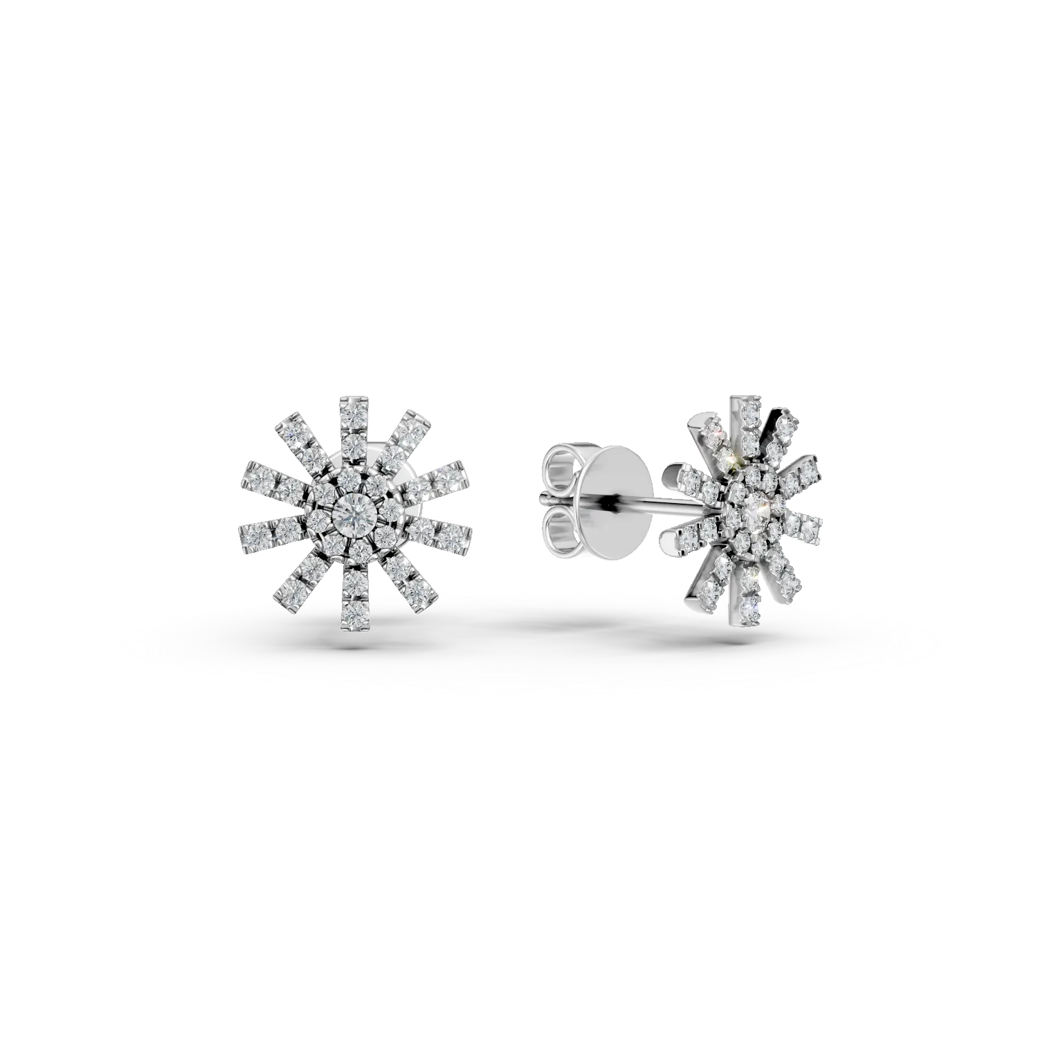 Cercei din aur alb cu diamante de 0.4ct