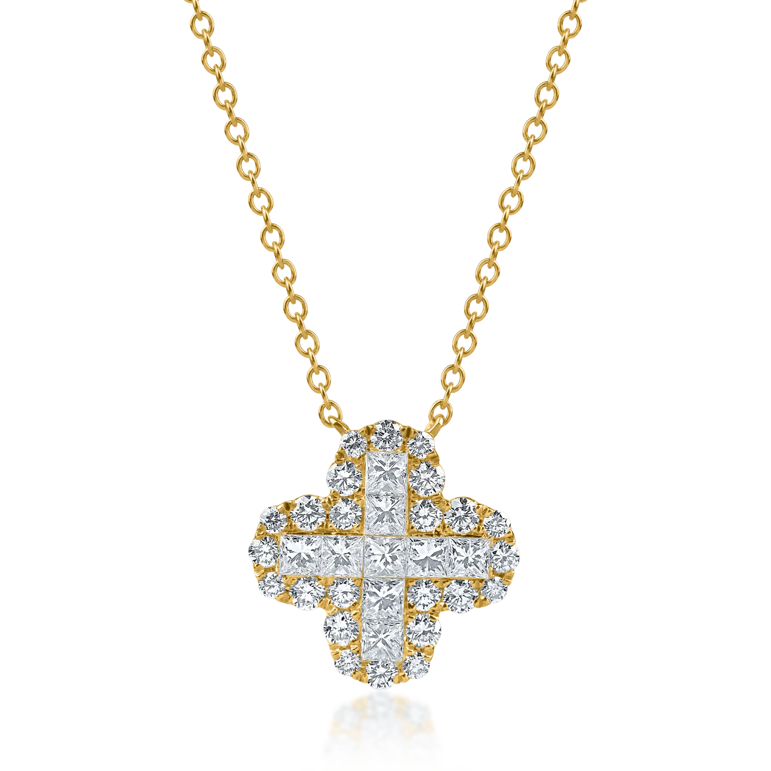 Sárga arany medál nyaklánc 1.2ct gyémántokkal-182325