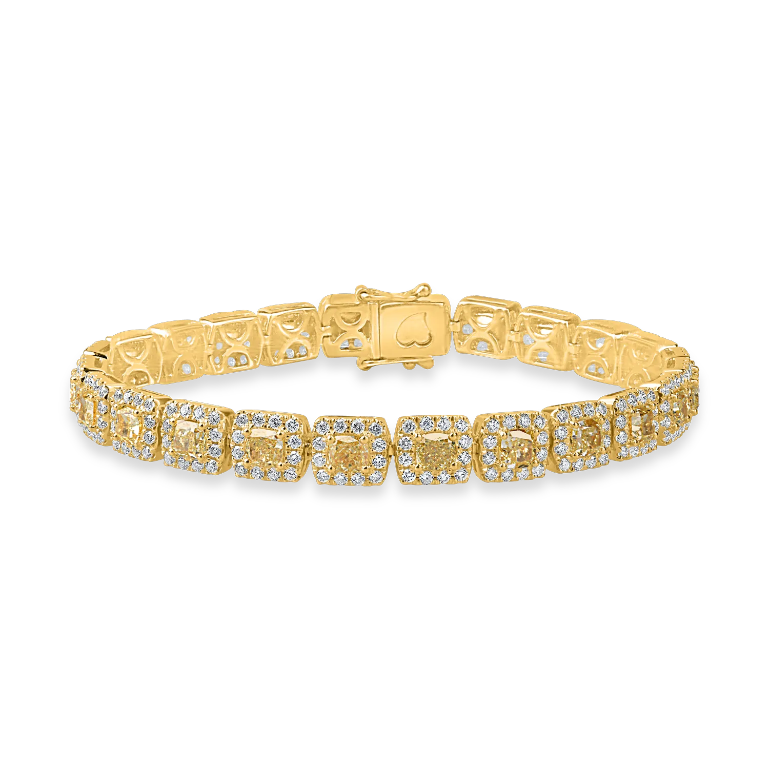 Yellow gold tennis bracelet with 8.9ct yellow diamonds