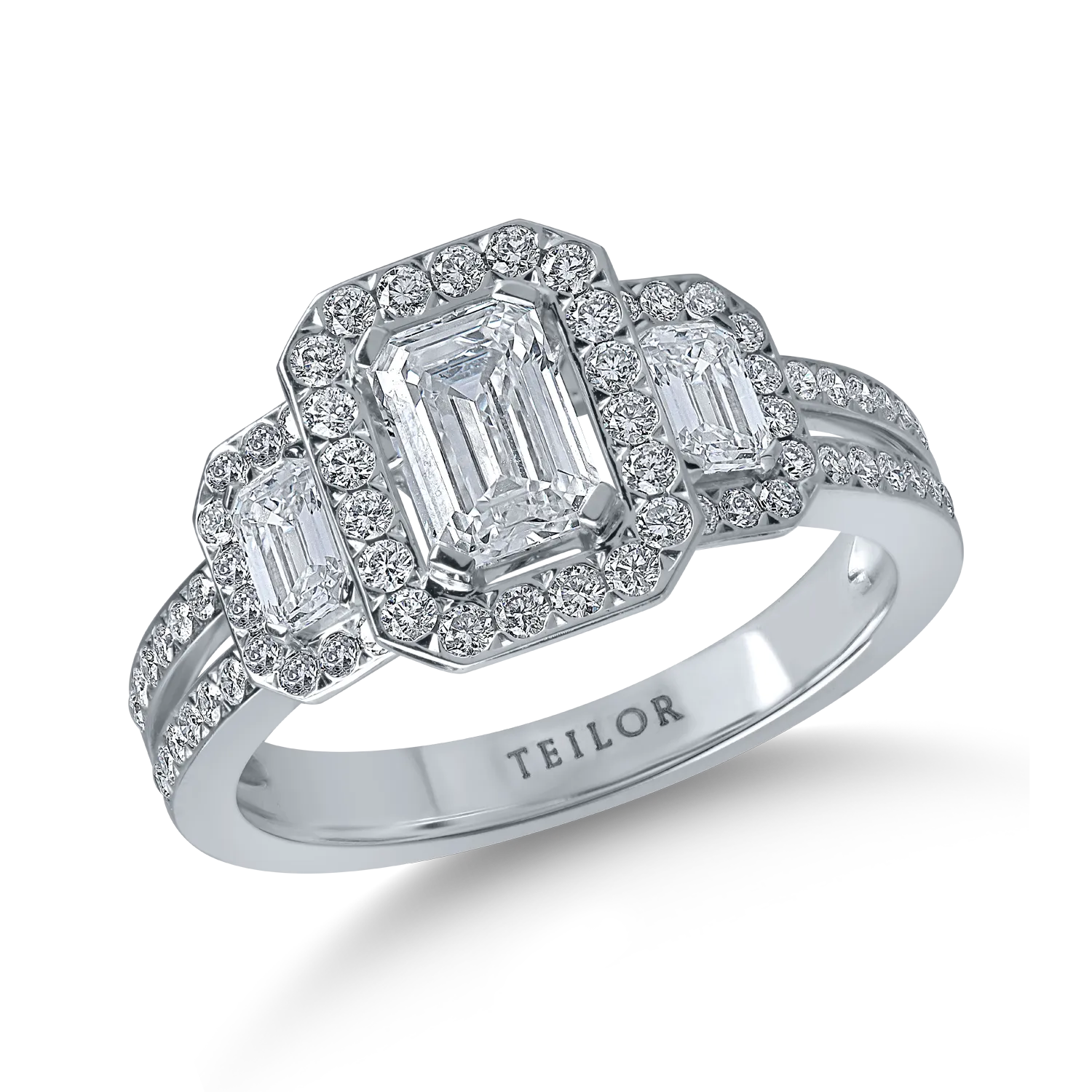 Teilor Inel din aur alb cu diamante de 1.6ct