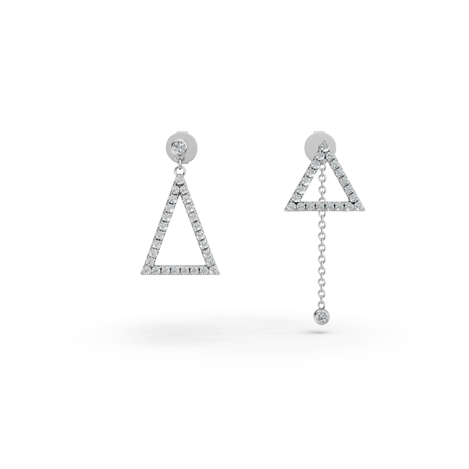 Fehér arany geometrikus fülbevaló 0.5ct gyémánttal-182358