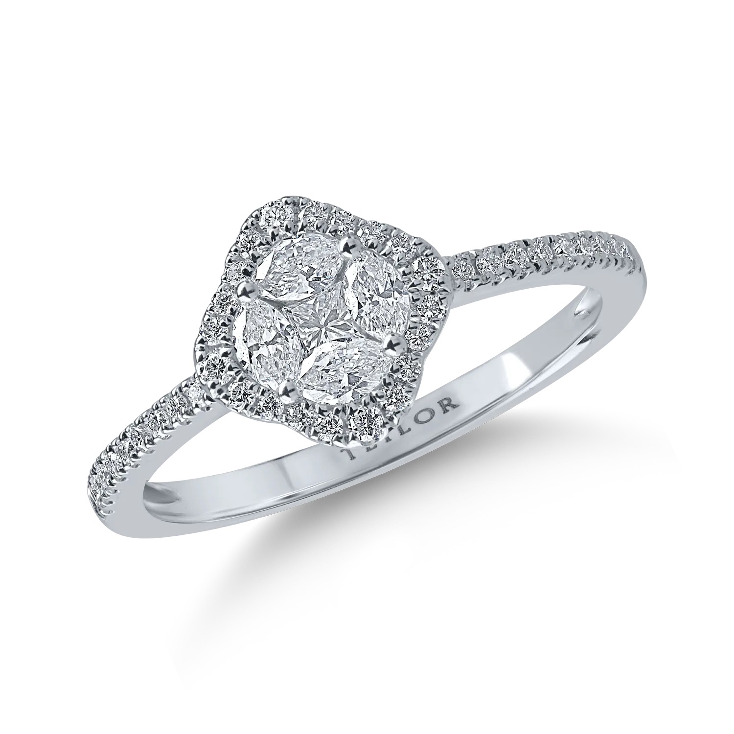 White gold geometric ring with 0.5ct diamonds