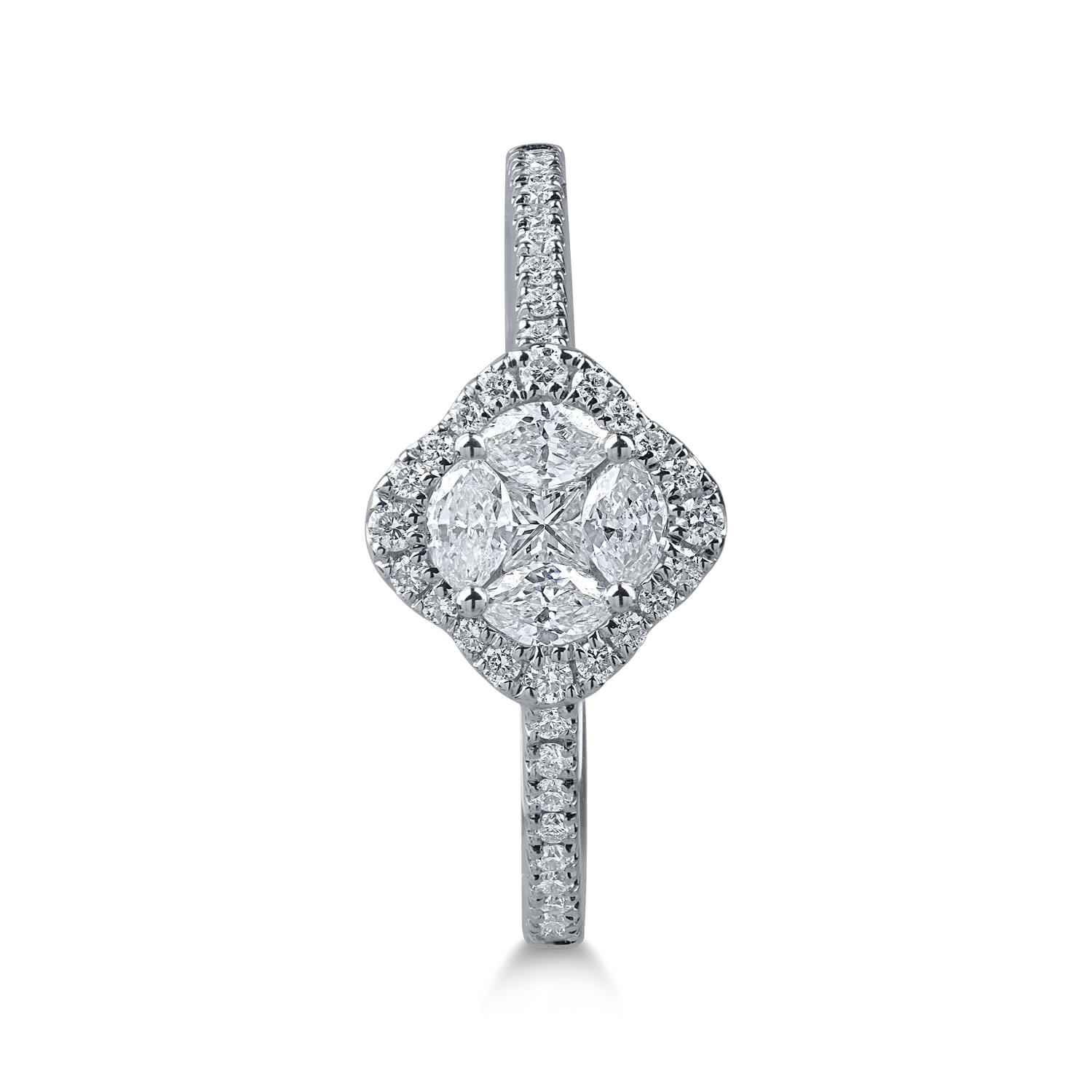 White gold geometric ring with 0.5ct diamonds