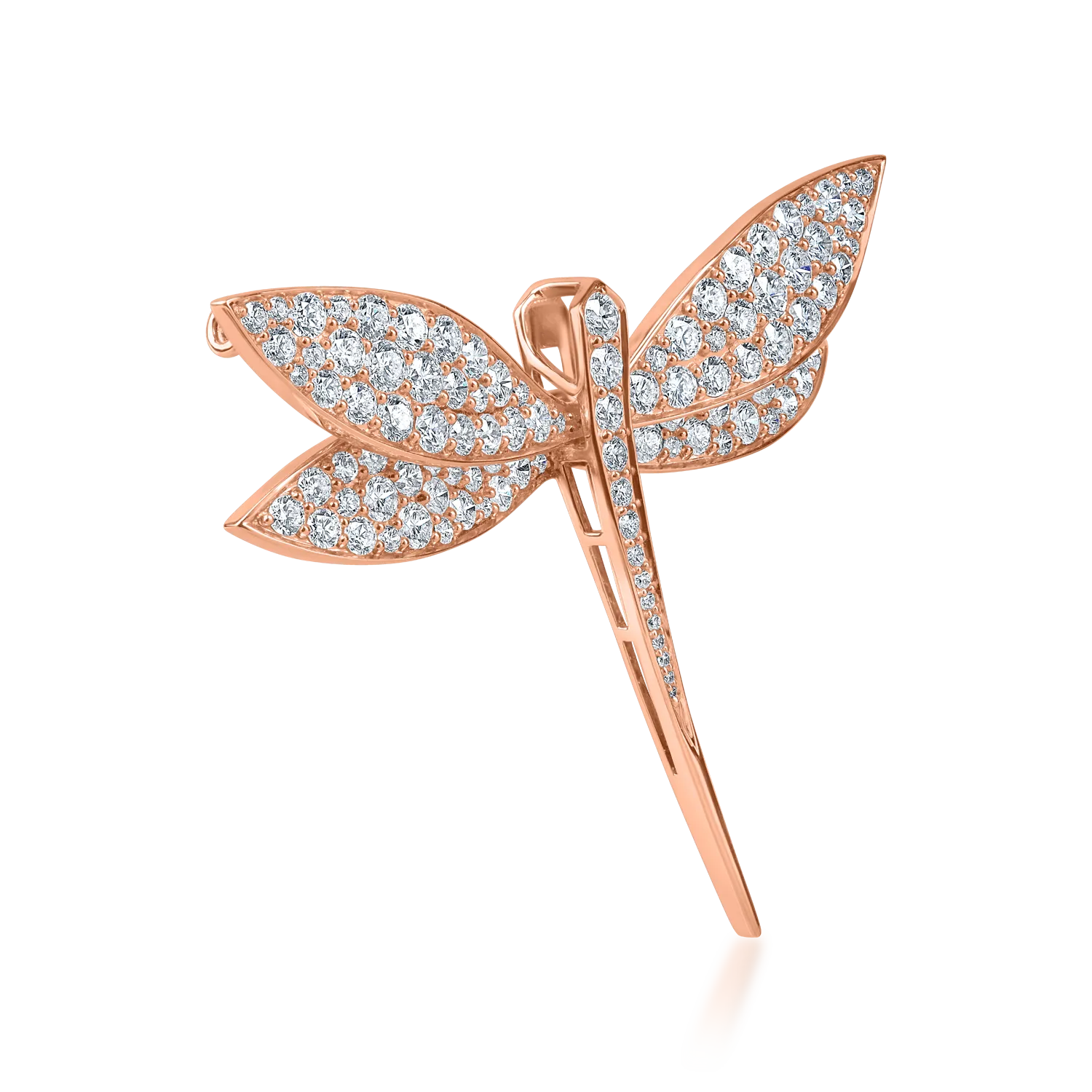 Rose gold dragonfly brooch with 3.5ct diamonds