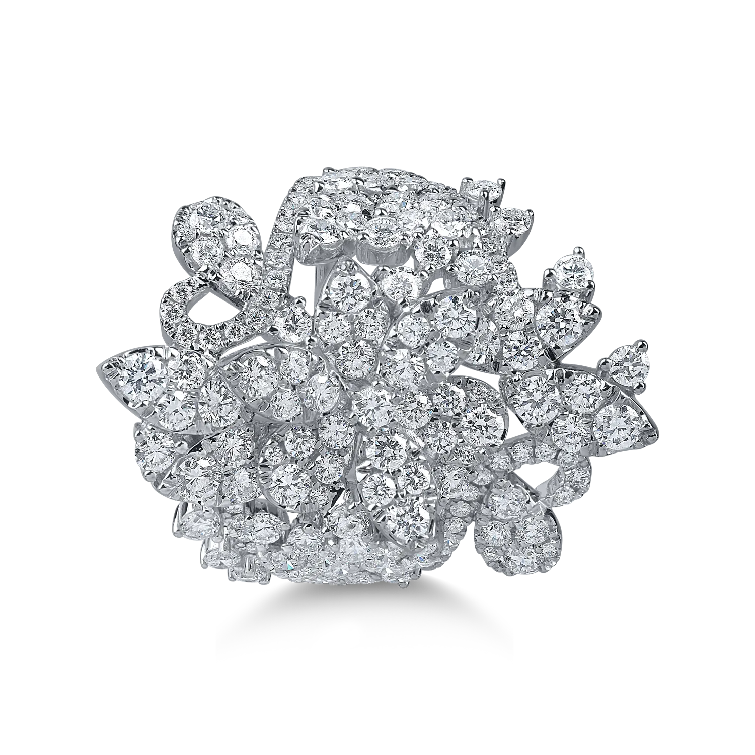 Inel din aur alb cu diamante microsetting de 3.3ct